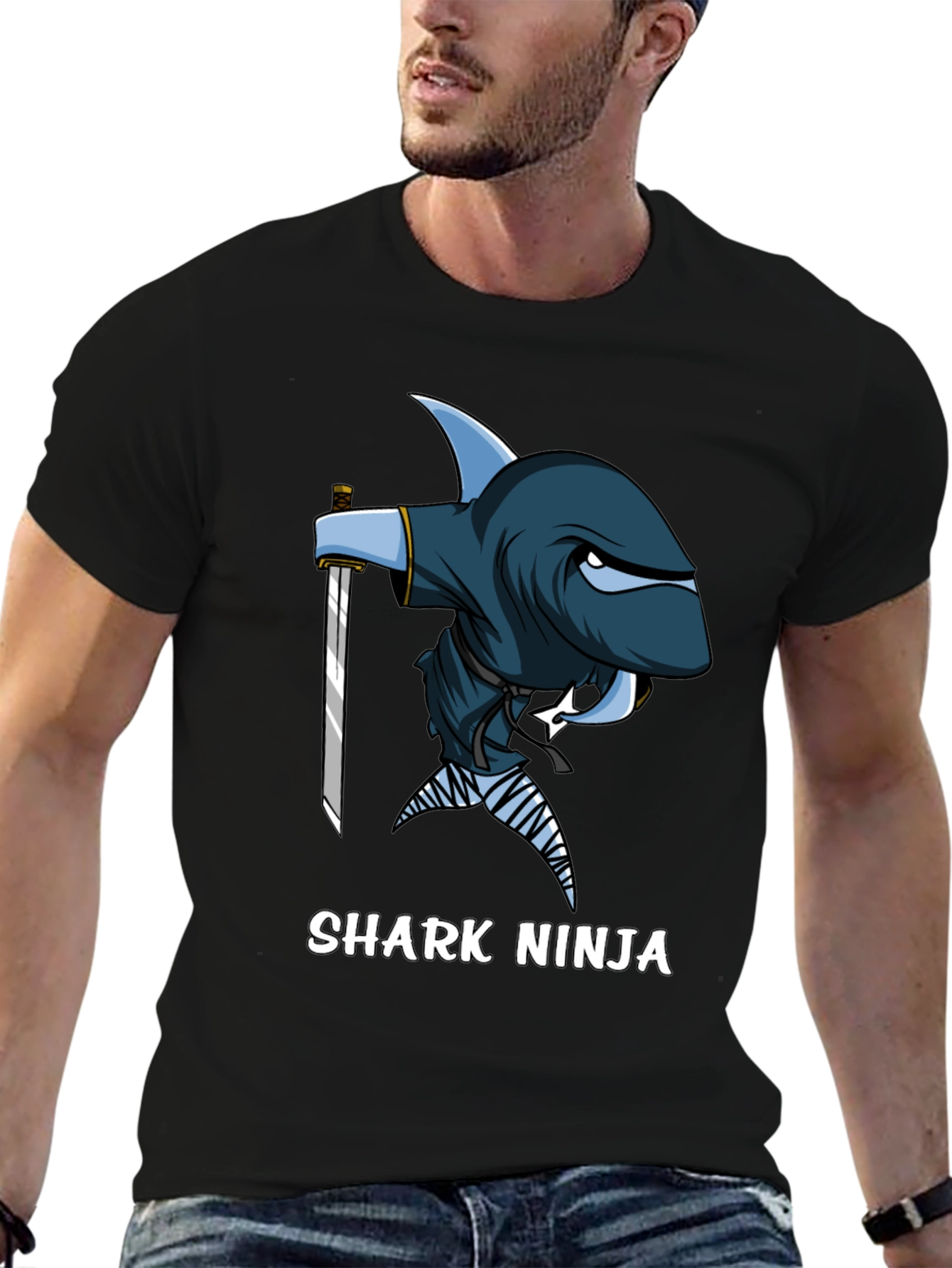 Black Shark Ninja T-Shirt - Unique Graphic Tee view 6