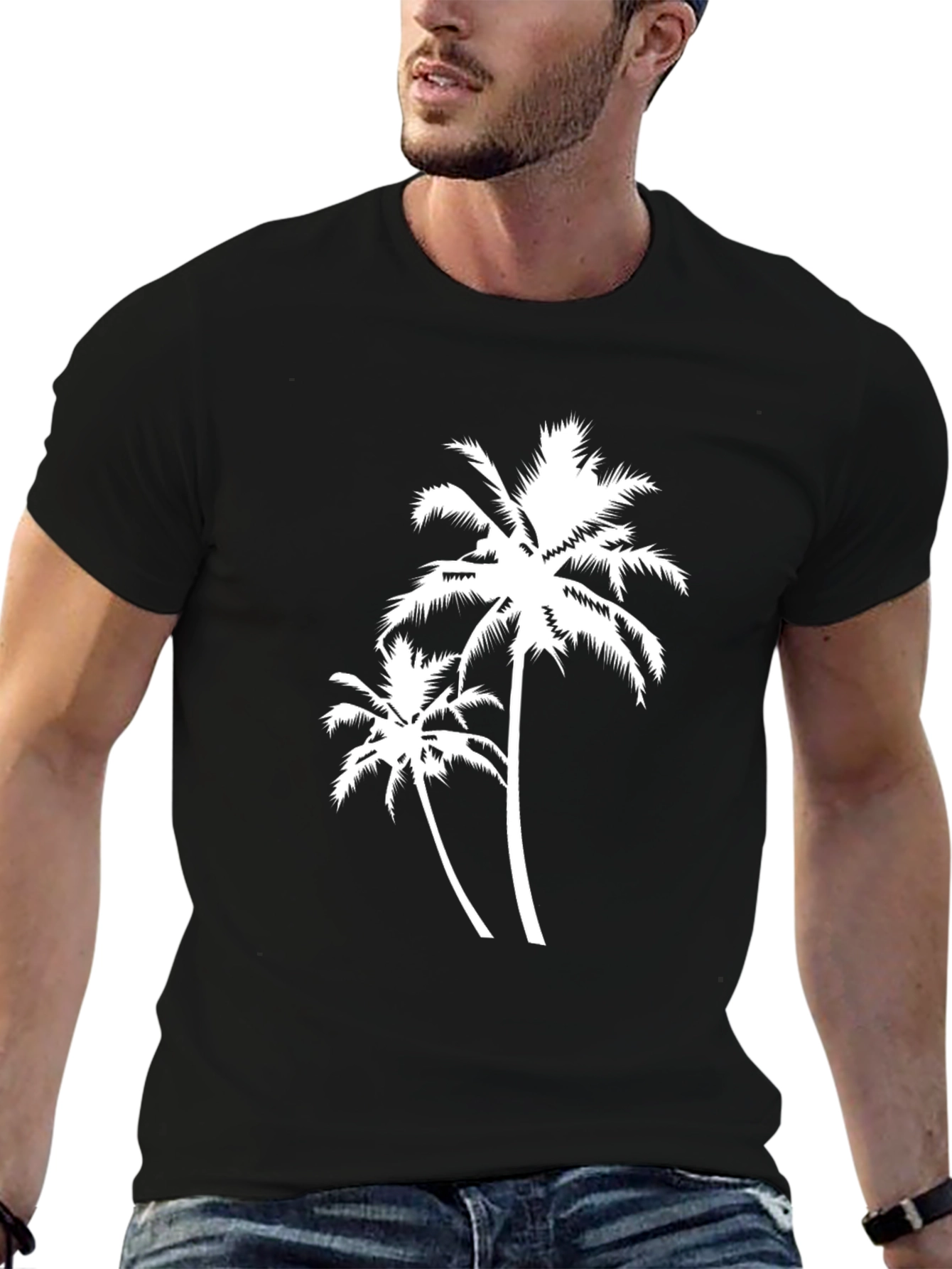 Black Palm Tree Graphic T-Shirt - Black view 6