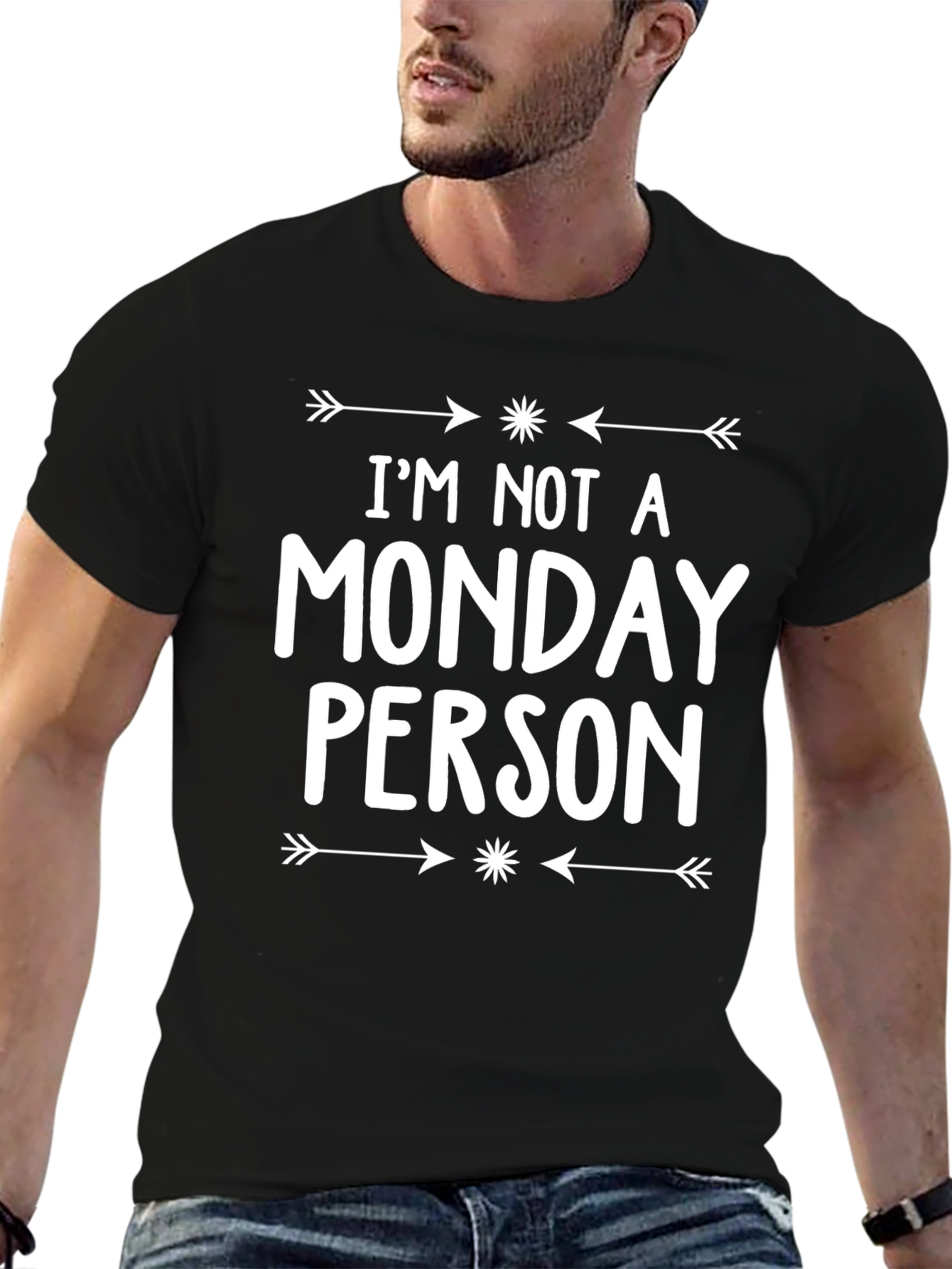 Black I'm Not A Monday Person T-Shirt view 6