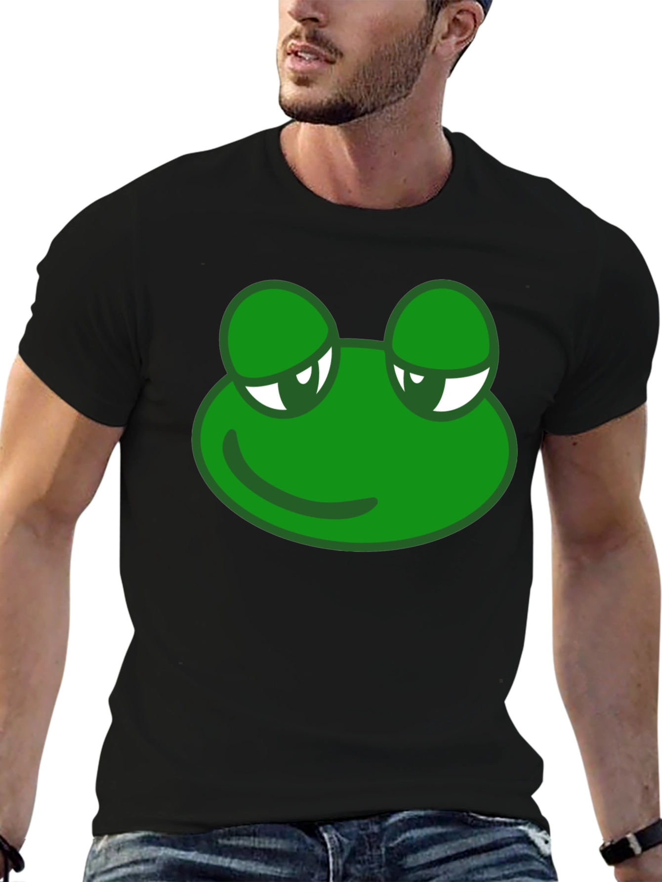 Black Cool Frog Graphic T-Shirt - Black view 6