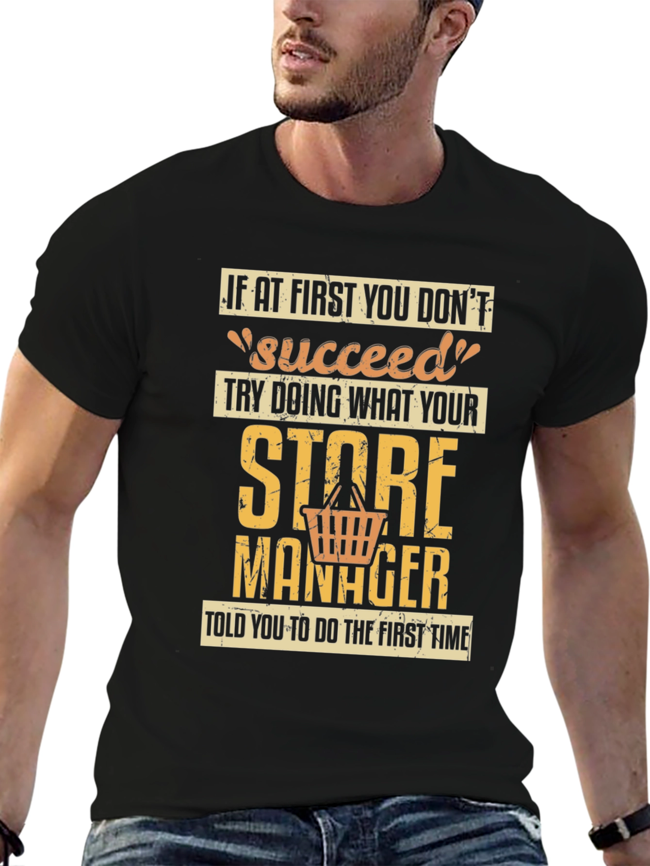 Black Store Manager Graphic T-Shirt view 6