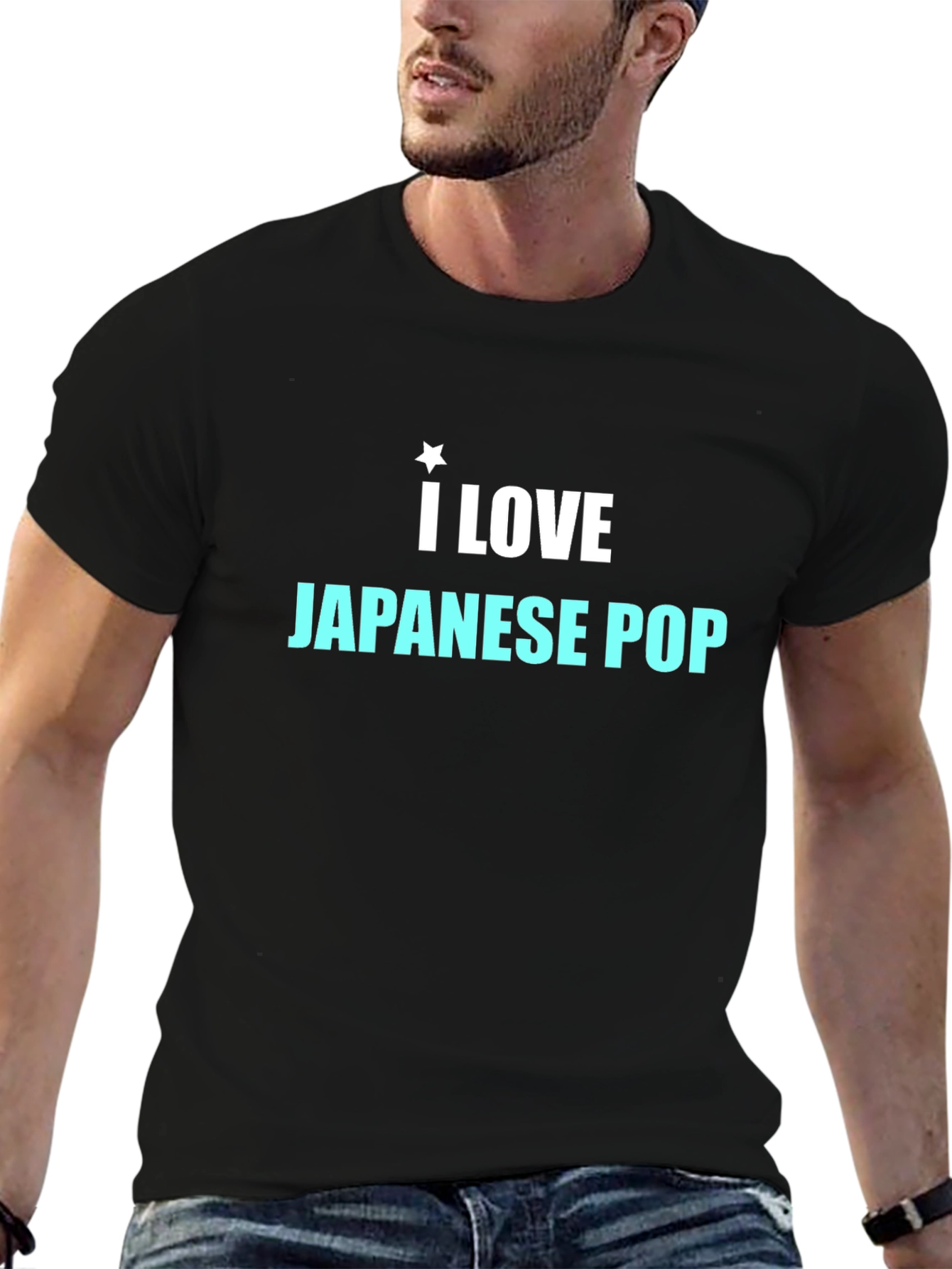 Black I Love Japanese Pop T-Shirt - Trendy Graphic Tee view 6