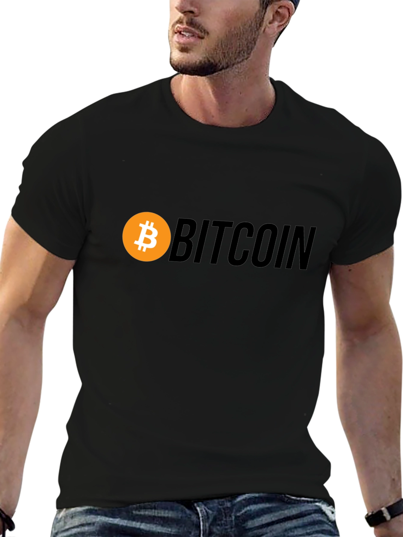 Black Bitcoin Black T-Shirt view 6