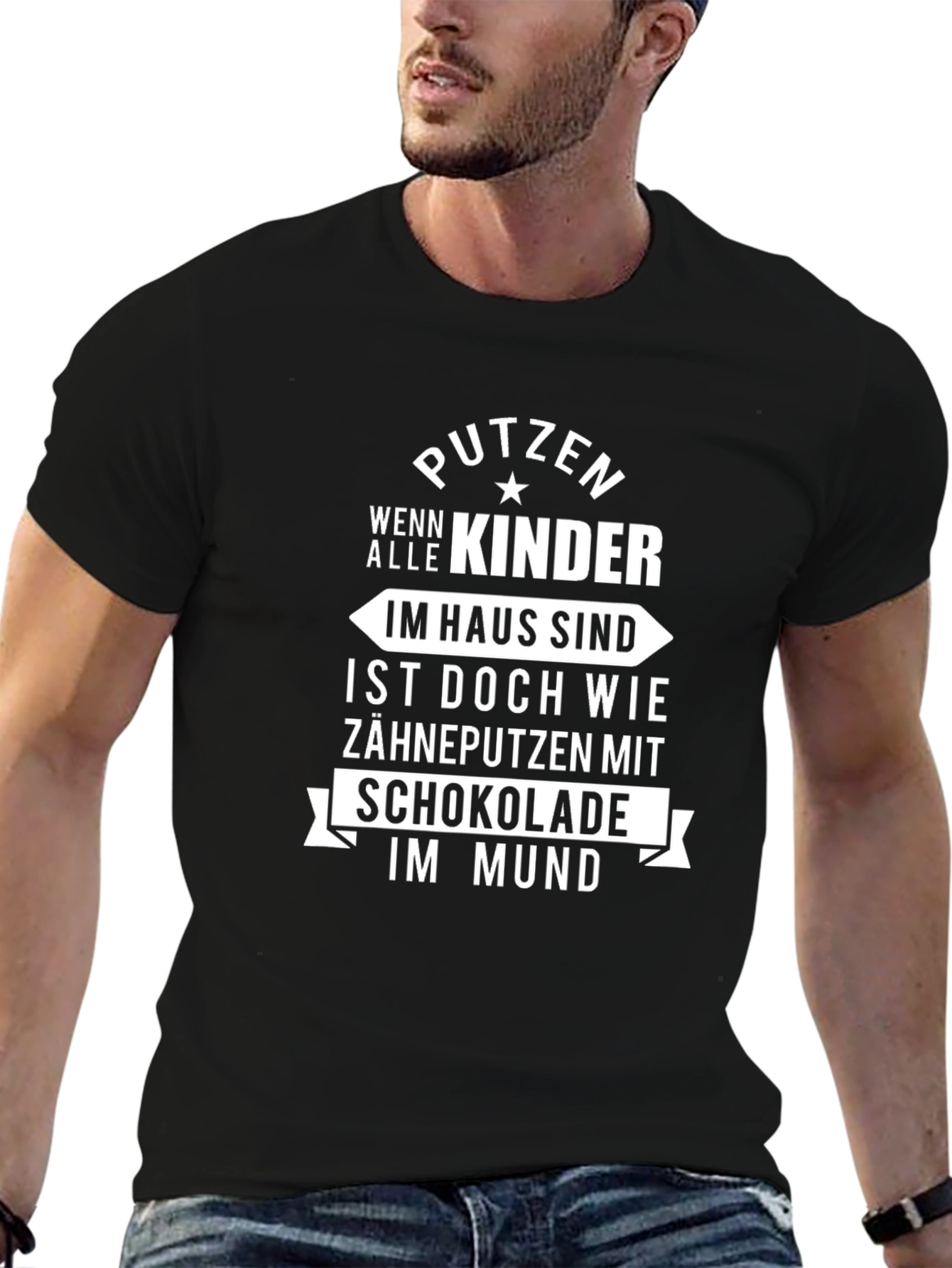 Black Funny German "Putzin" T-Shirt - Cleaning When Kids Are Home view 6