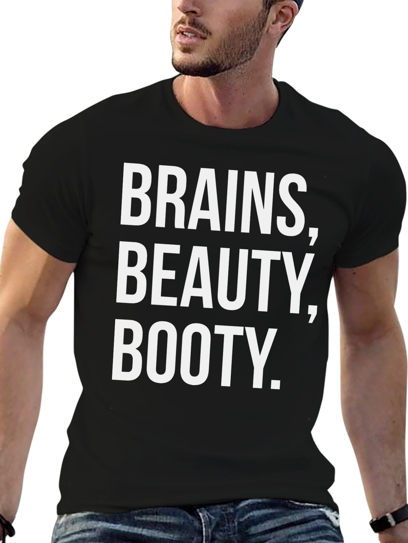 Black Brains Beauty Booty T-Shirt - Funny Graphic Tee view 6