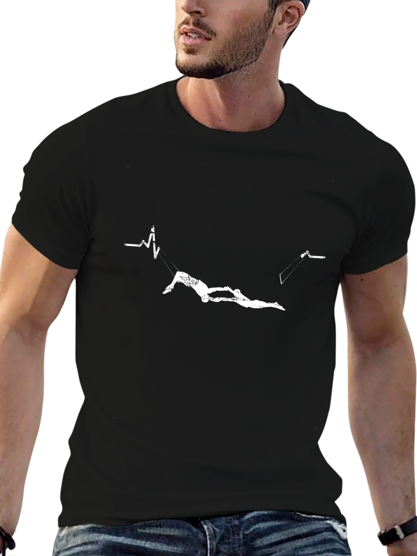 Black Synchronized Swimming ECG Black Tee view 6