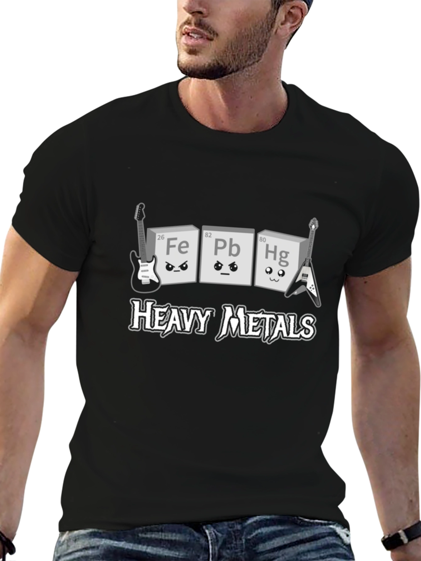 Black Heavy Metals T-Shirt Periodic Table Elements Band Tee view 6