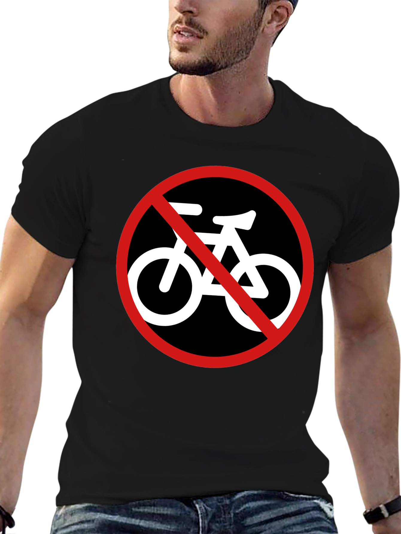 Black No Bikes Allowed Graphic Tee - Mens Black T-Shirt view 6