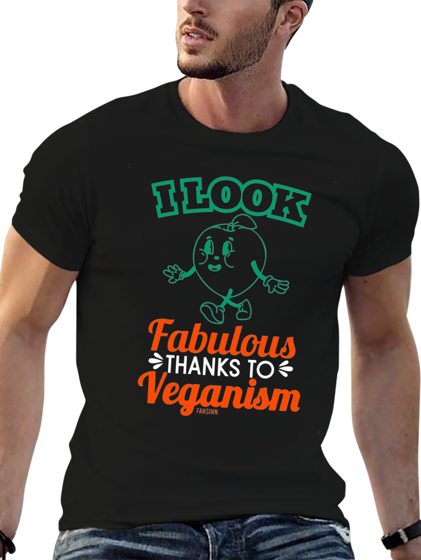 Black Veganism T-Shirt - I Look Fabulous view 6