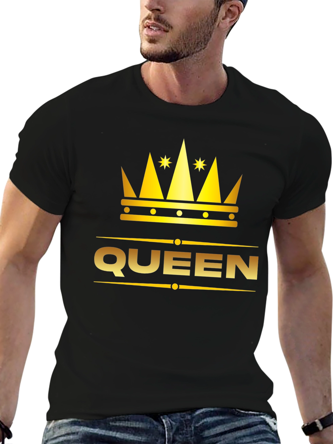Black Queen Crown Graphic T-Shirt - Black view 6