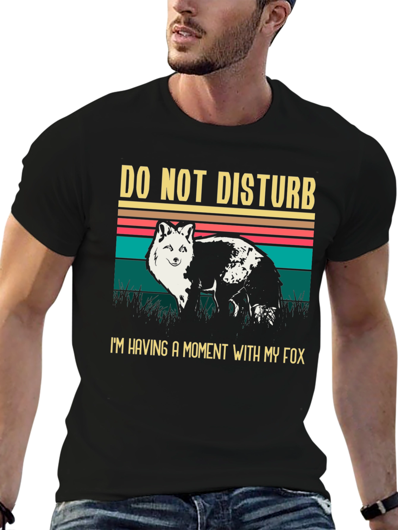Black Do Not Disturb Fox Graphic Tee view 6