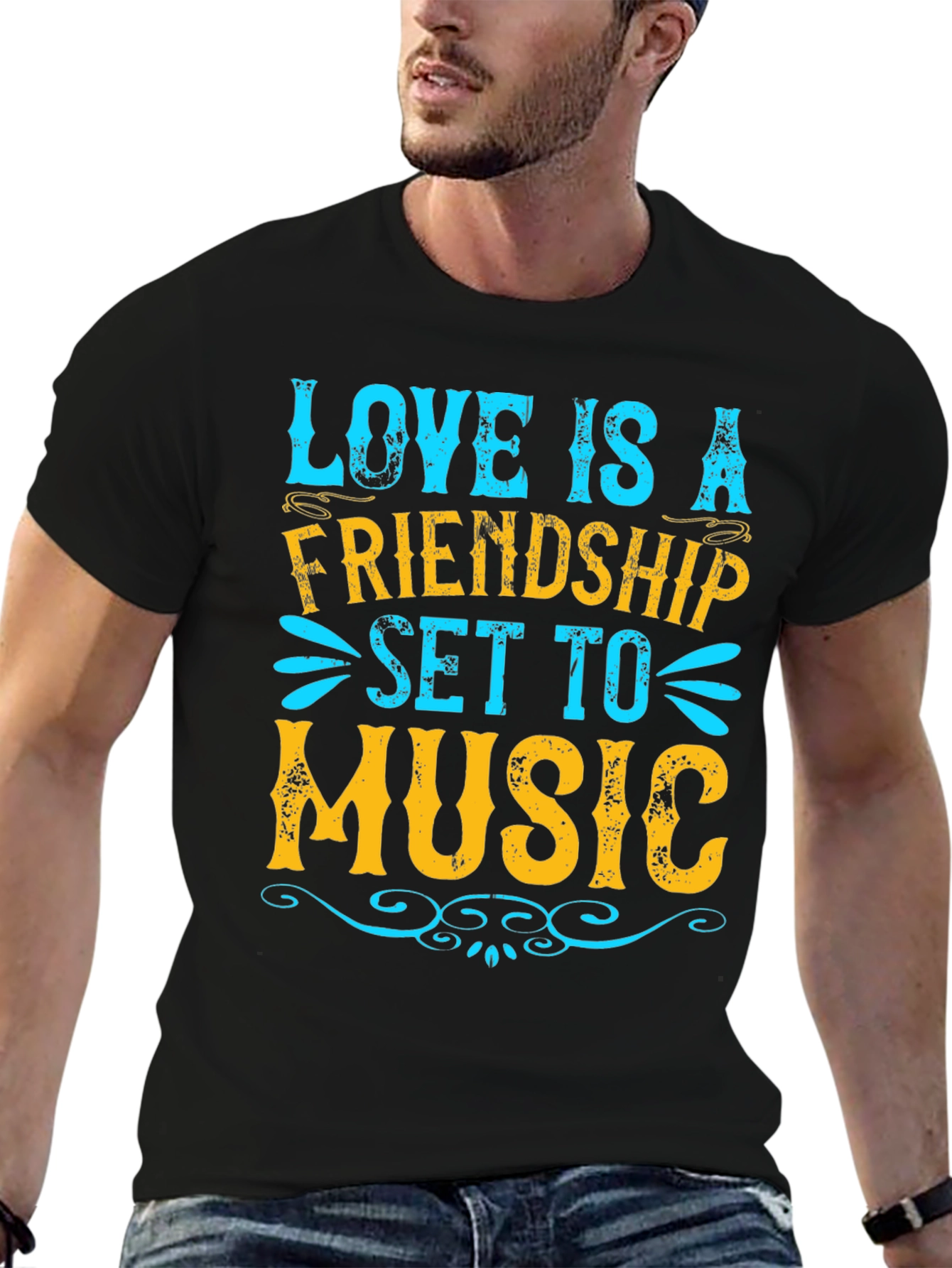 Black Love is Music Graphic T-Shirt view 6