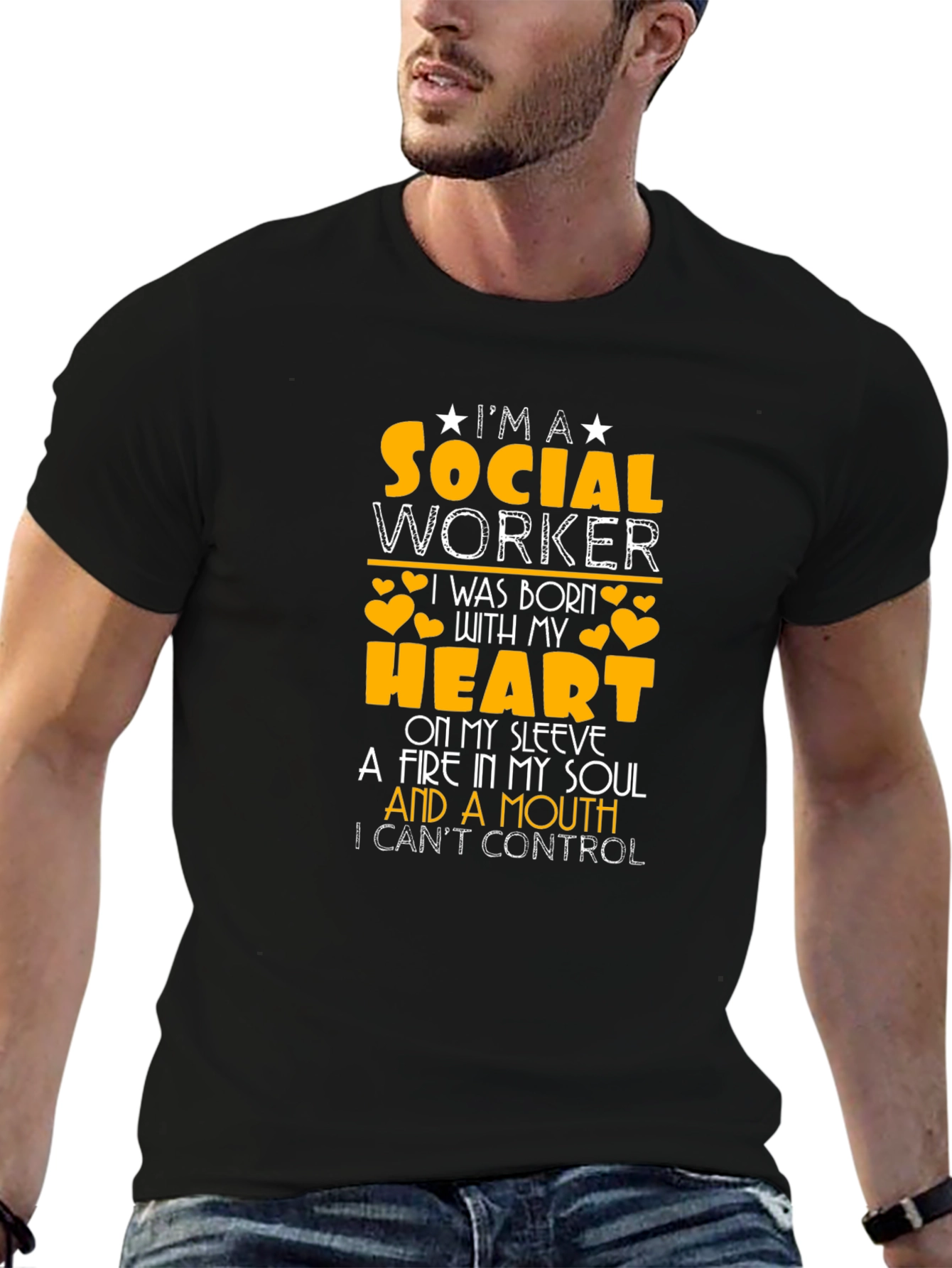 Black Social Worker T-Shirt - Heart & Soul Design view 6