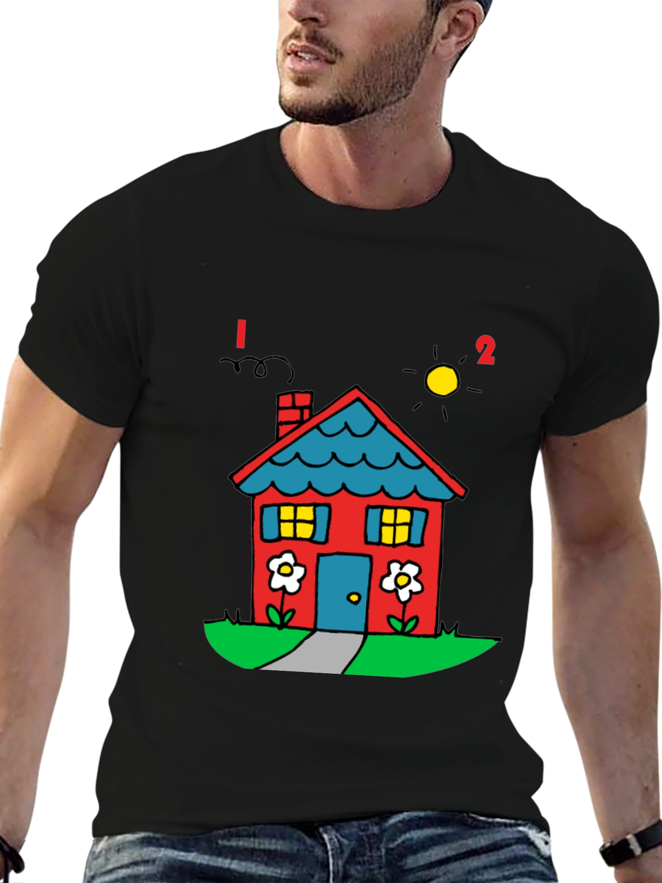 Black House Graphic Tee - Quirky Comfort view 6