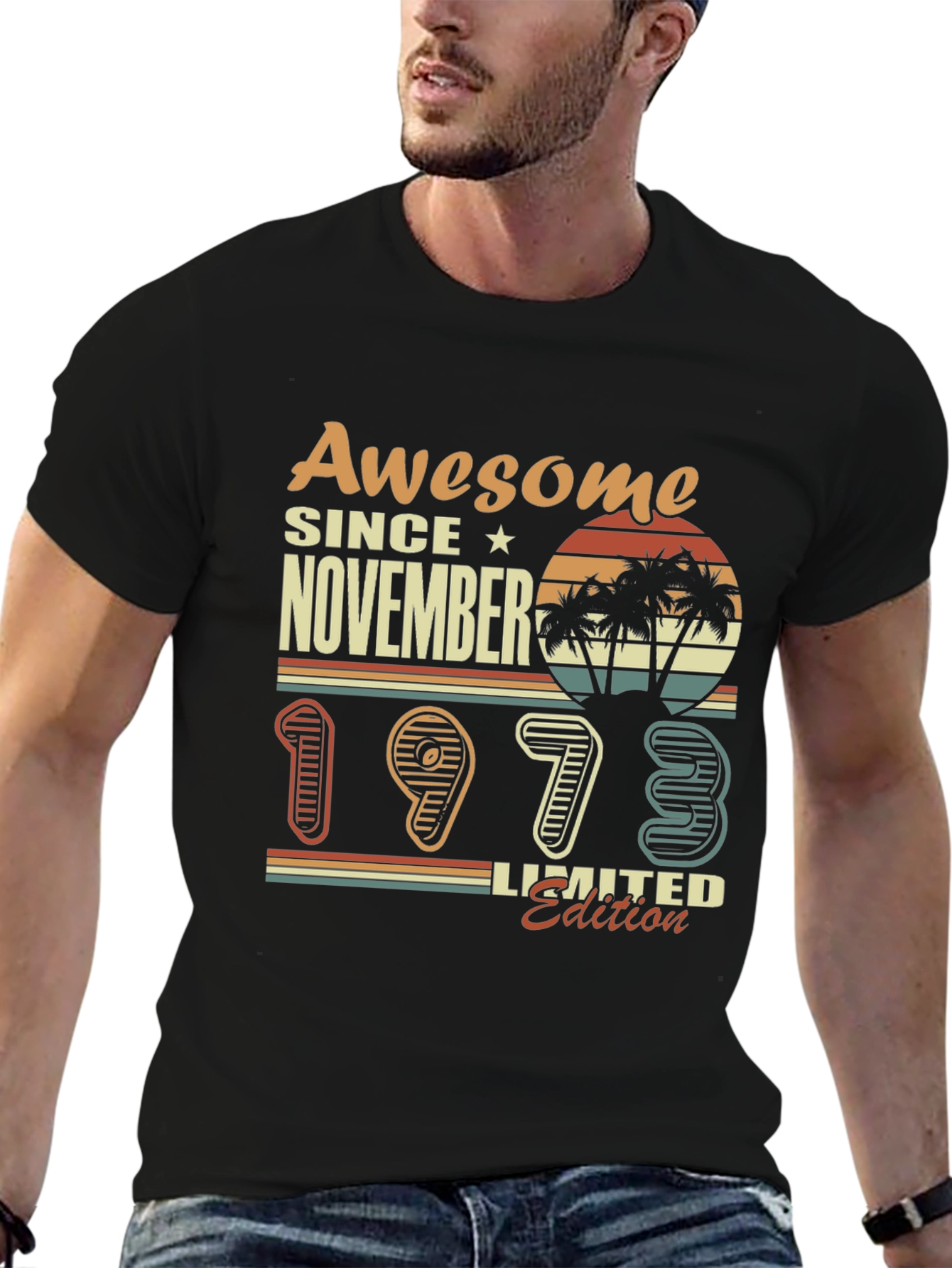 Black Awesome Since November 1973 Limited Edition T-Shirt view 6