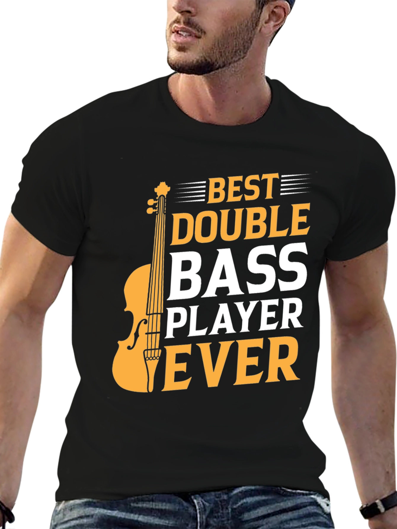 Black Best Double Bass Player Ever - Graphic T-Shirt view 6