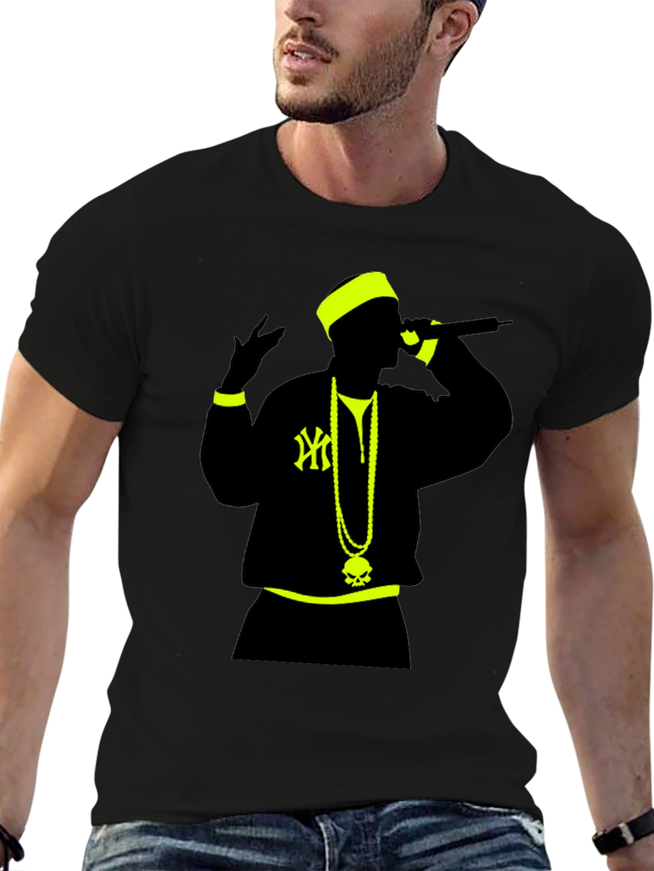 Black Hip Hop Icon Graphic Tee - Black view 6