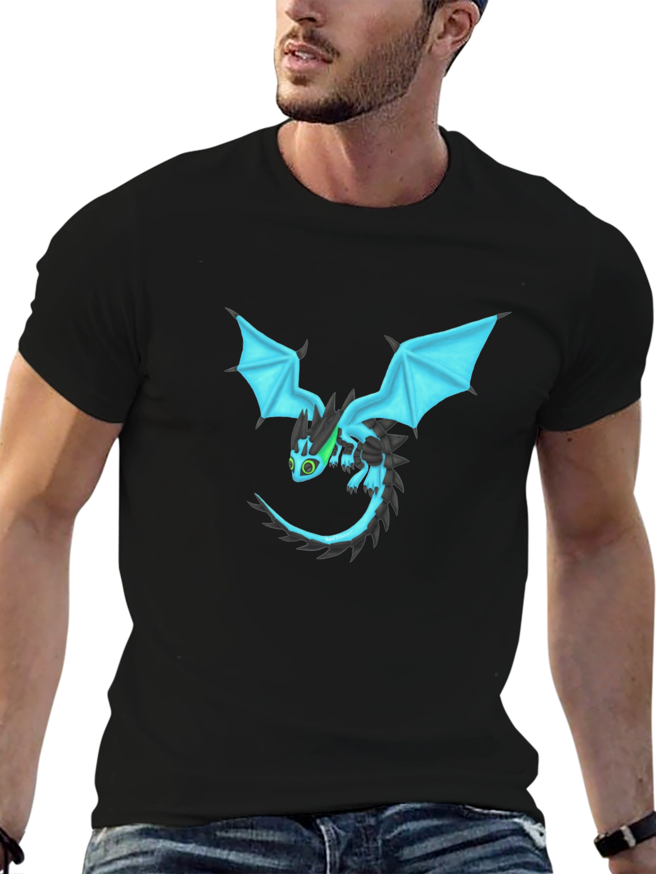 Black Dragon Graphic Black T-Shirt view 6