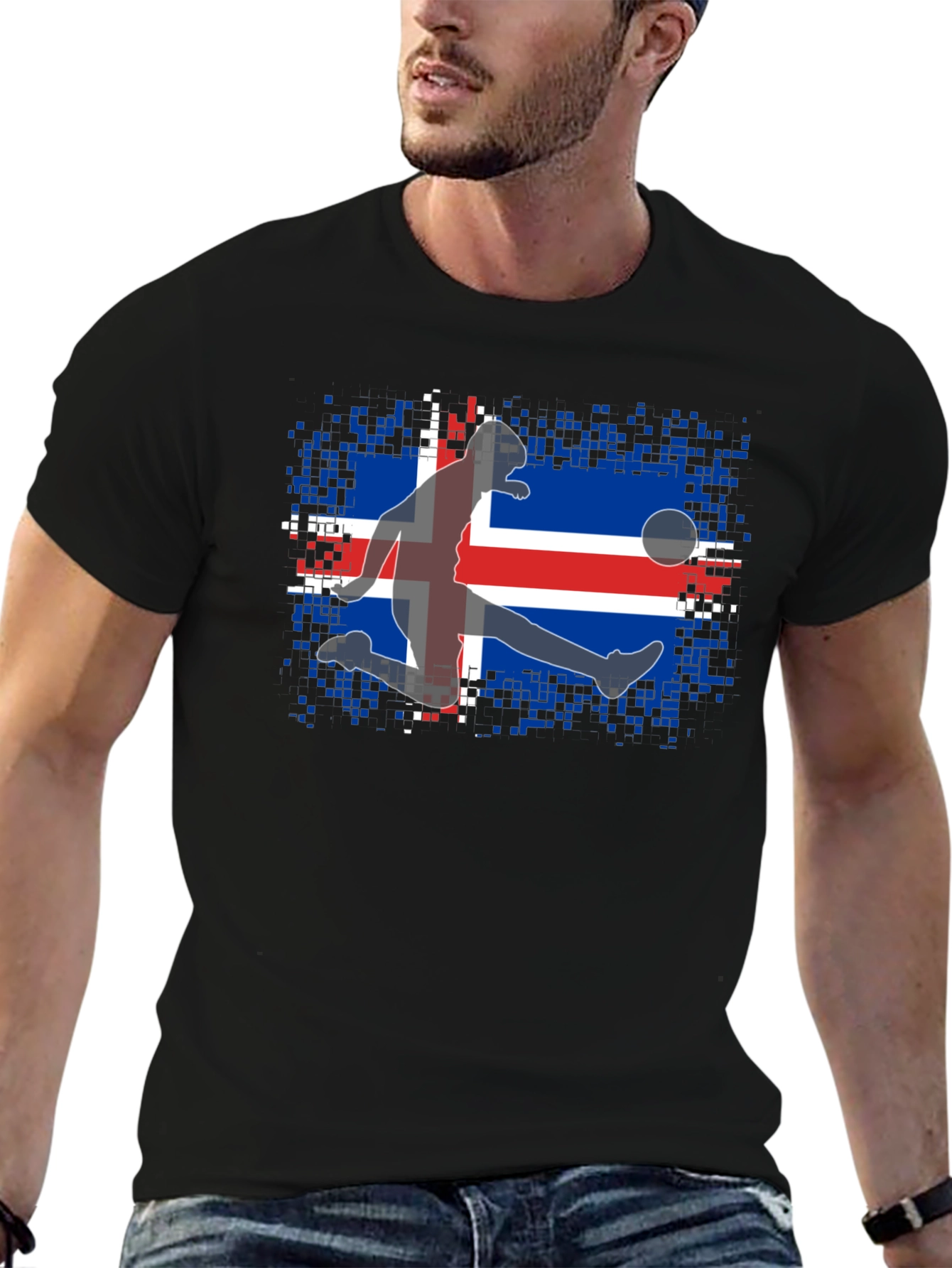 Iceland Soccer Flag Graphic T-Shirt - 6