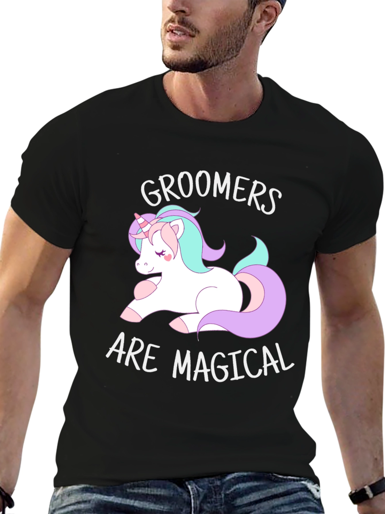 Groomers are Magical T-Shirt, Cute Unicorn Graphic Tee - 6