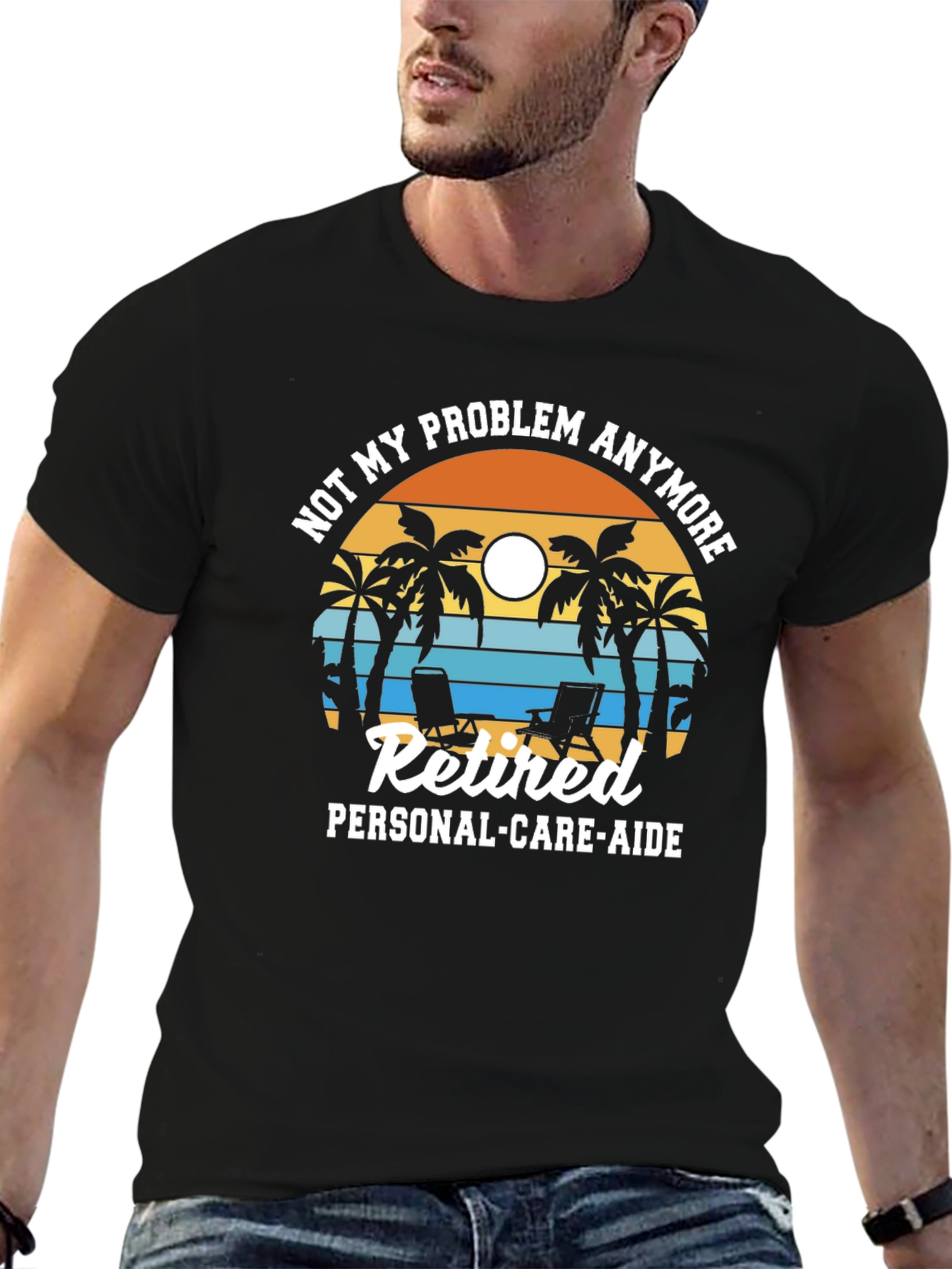 Black Retired Personal-Care-Aide T-Shirt view 6