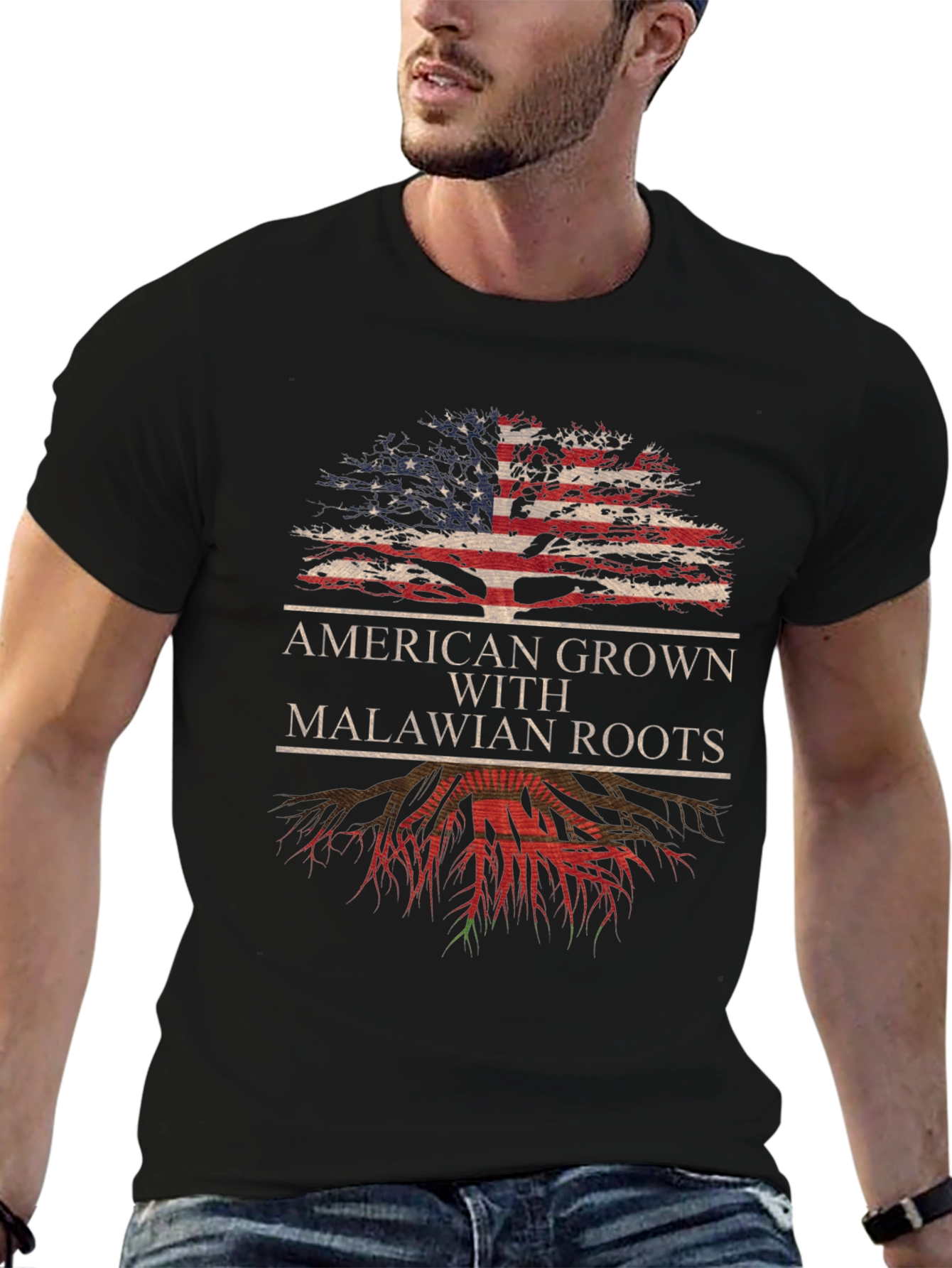 Black American Grown with Malawian Roots T-Shirt view 6
