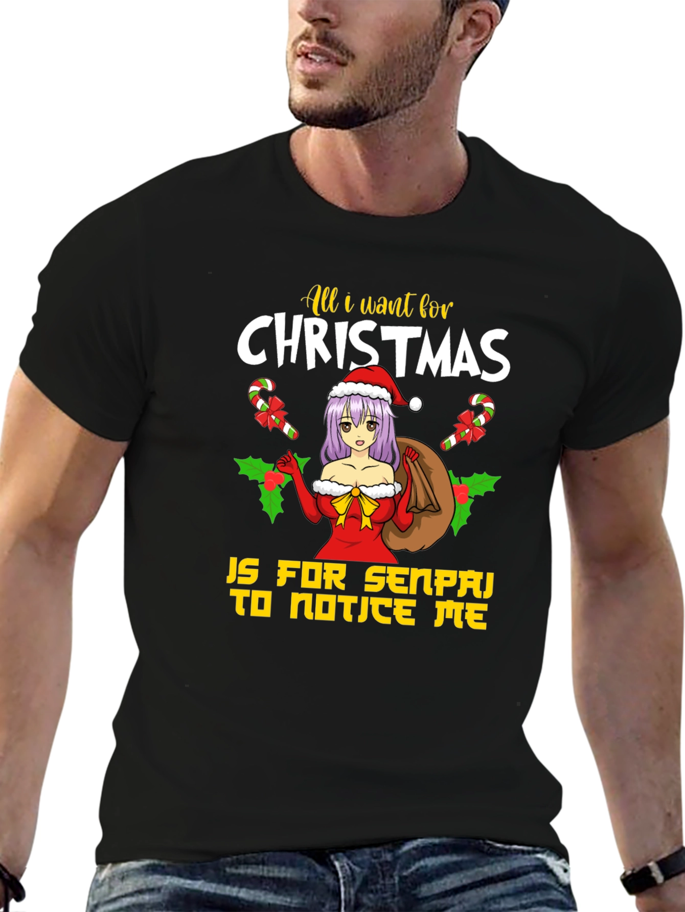 Anime Christmas Senpai T-Shirt - 6
