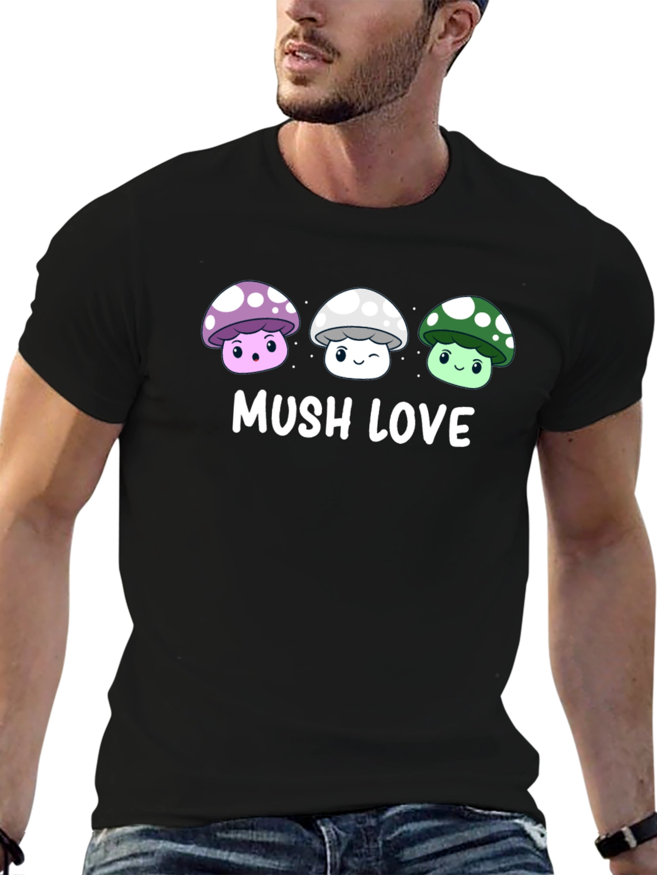 Black Mushroom Lover Graphic Tee view 6