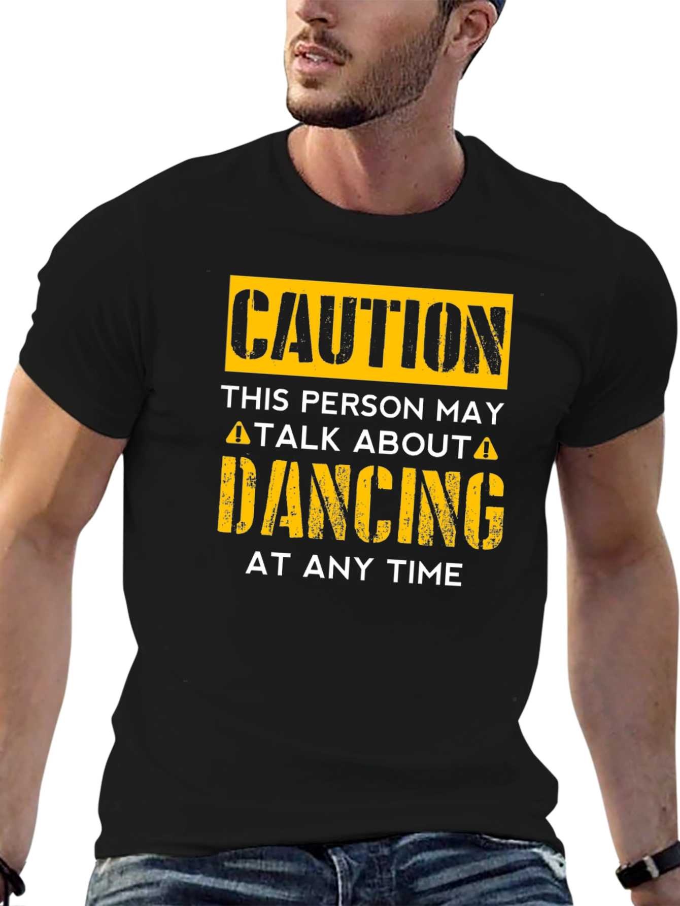Black Caution Dancing T-Shirt - Funny Dance Lover Tee view 6