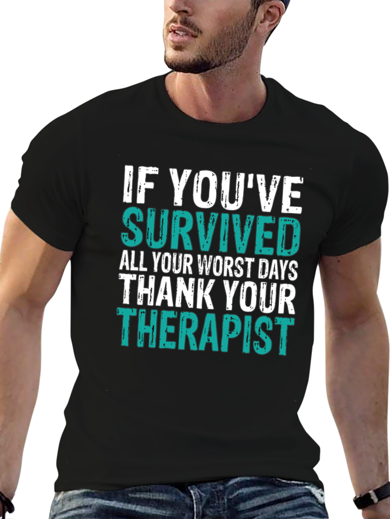 Black Thank Your Therapist T-Shirt view 6