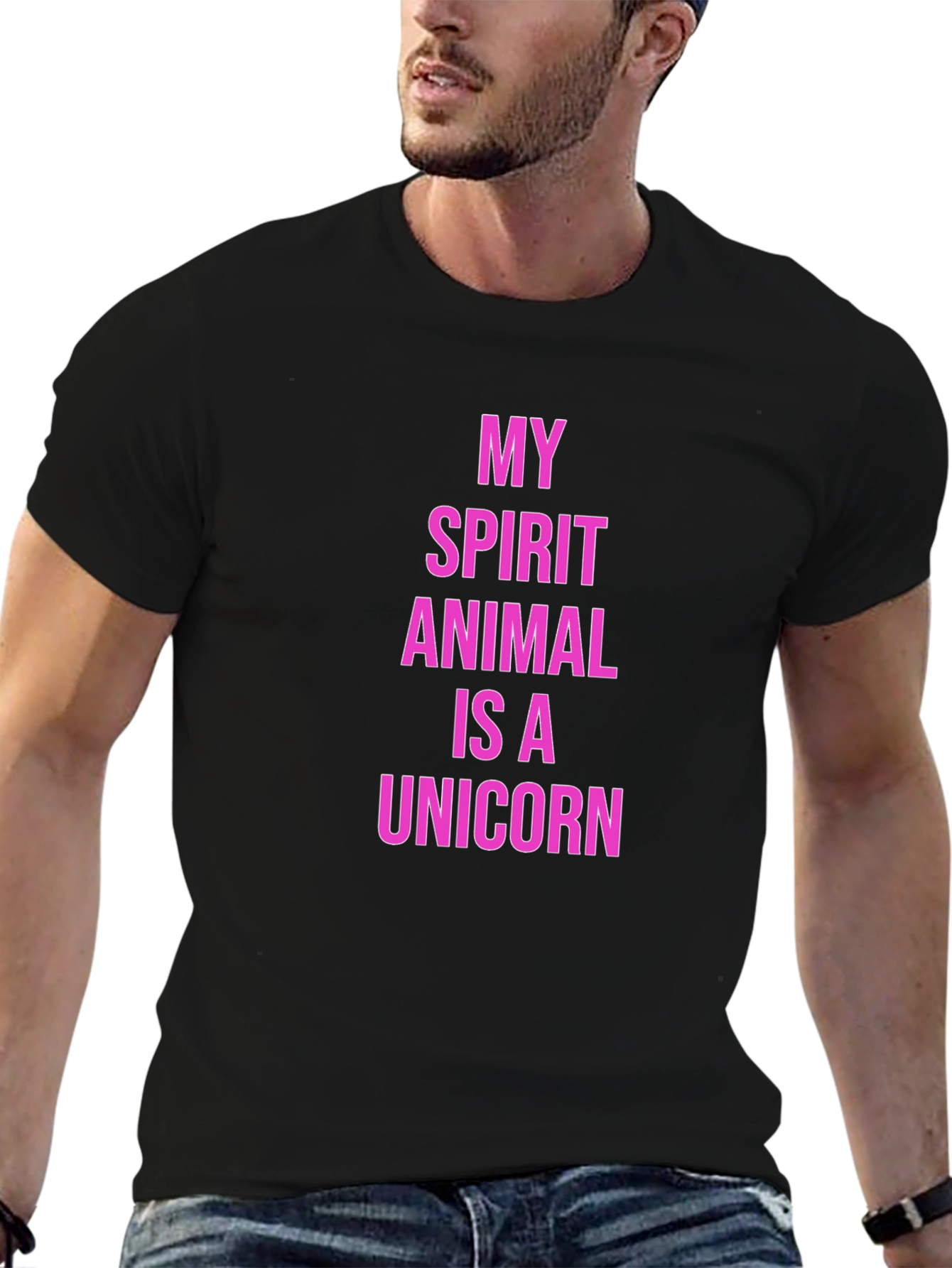 Black Unicorn Spirit Animal Graphic Tee - Black view 6