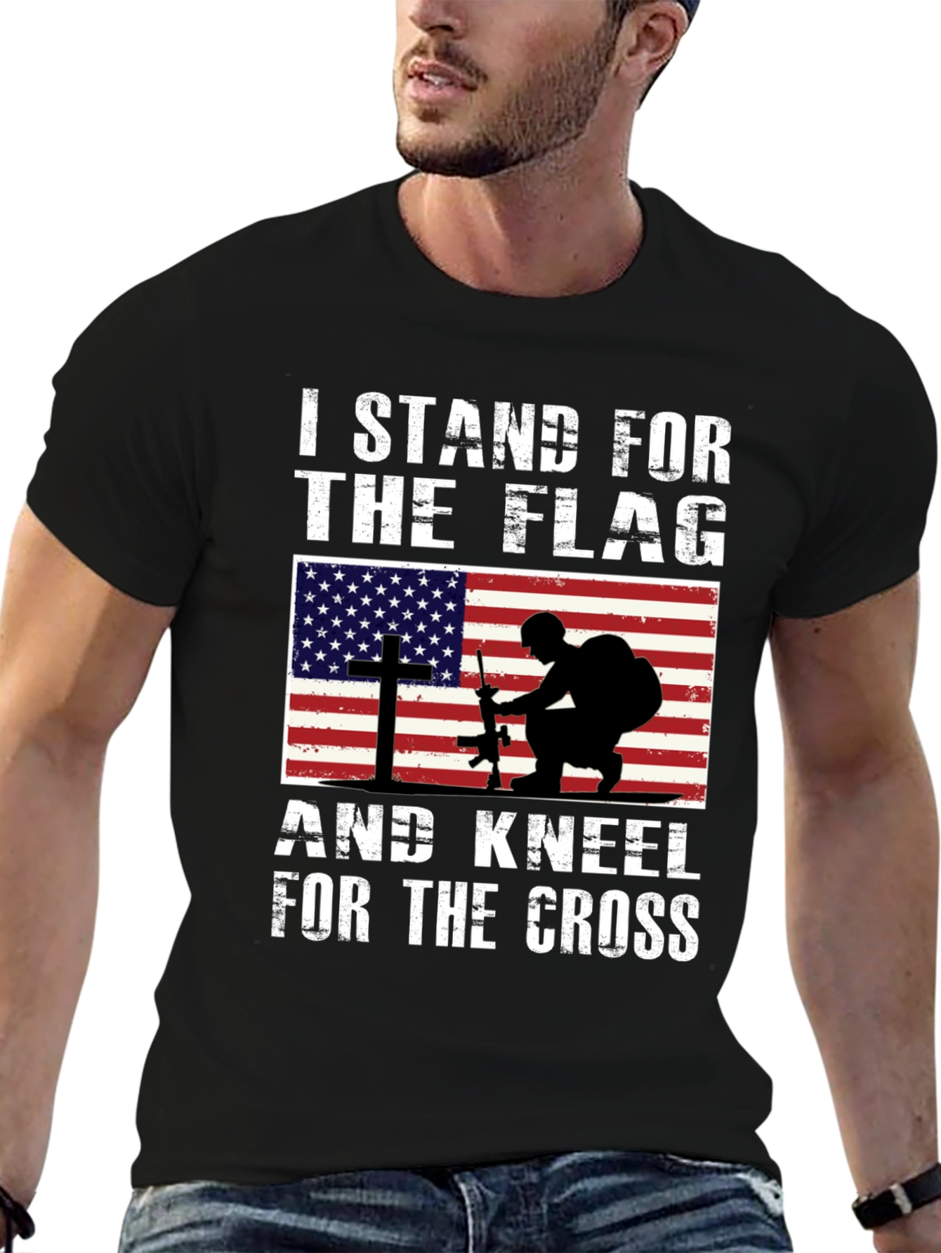 Black I Stand For The Flag T-Shirt view 6