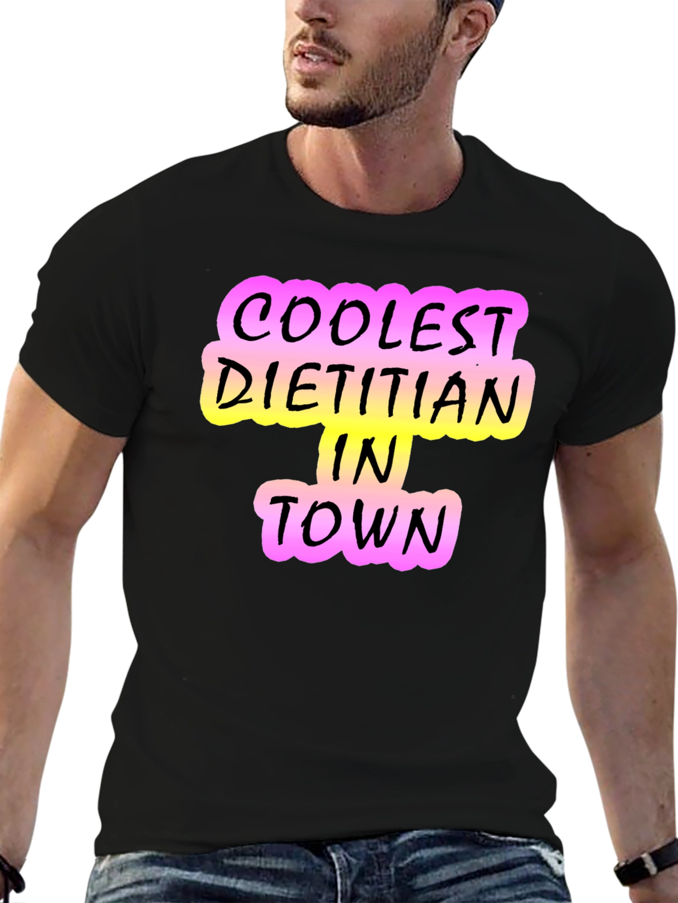 Black Coolest Dietitian in Town T-Shirt - Black view 6