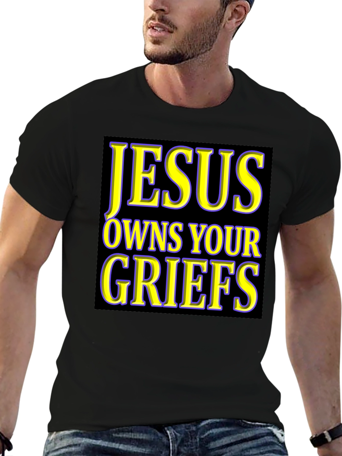 Black Jesus Owns Your Griefs T-Shirt view 6