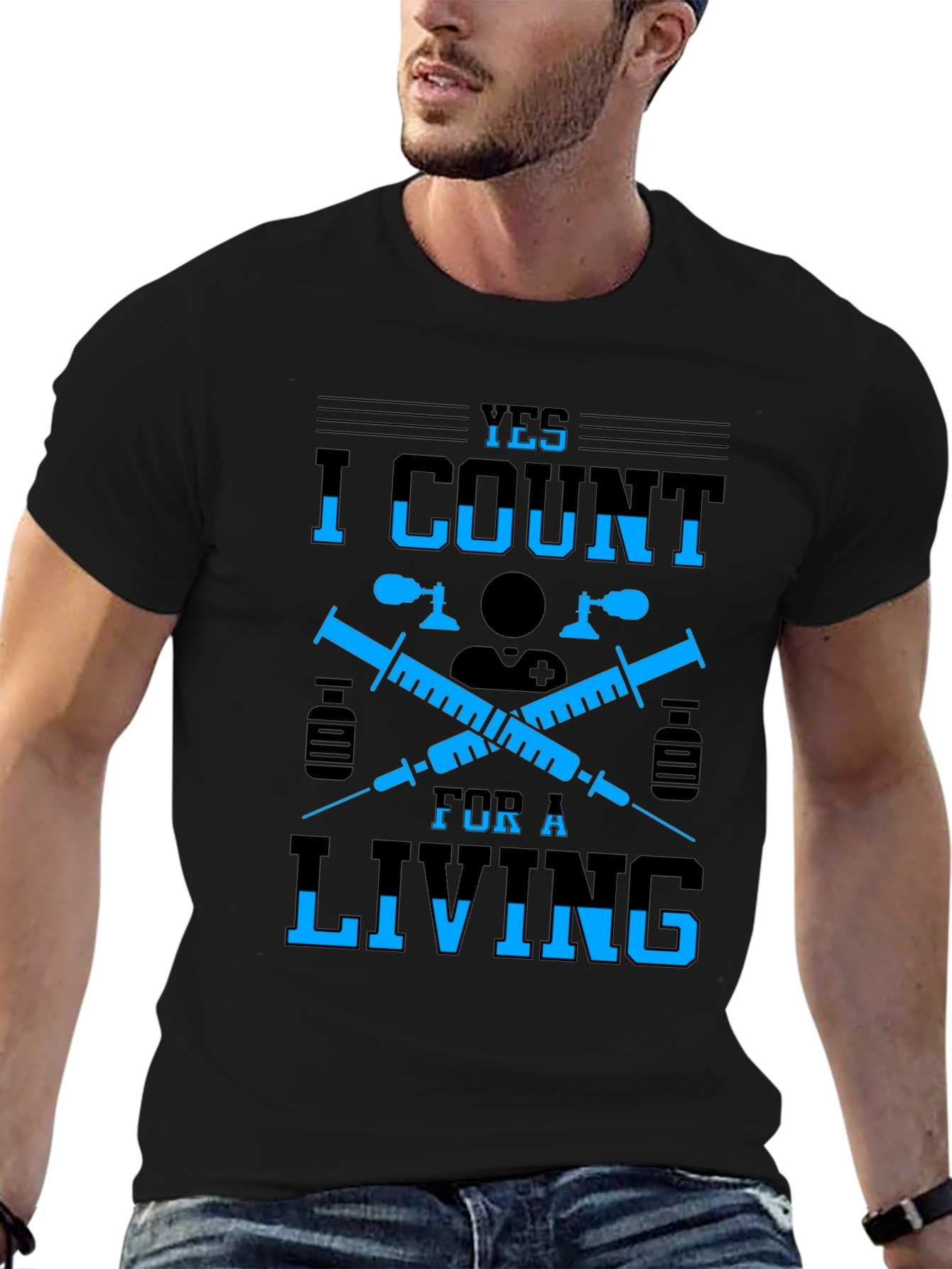 Yes I Count for a Living Graphic T-Shirt - 6