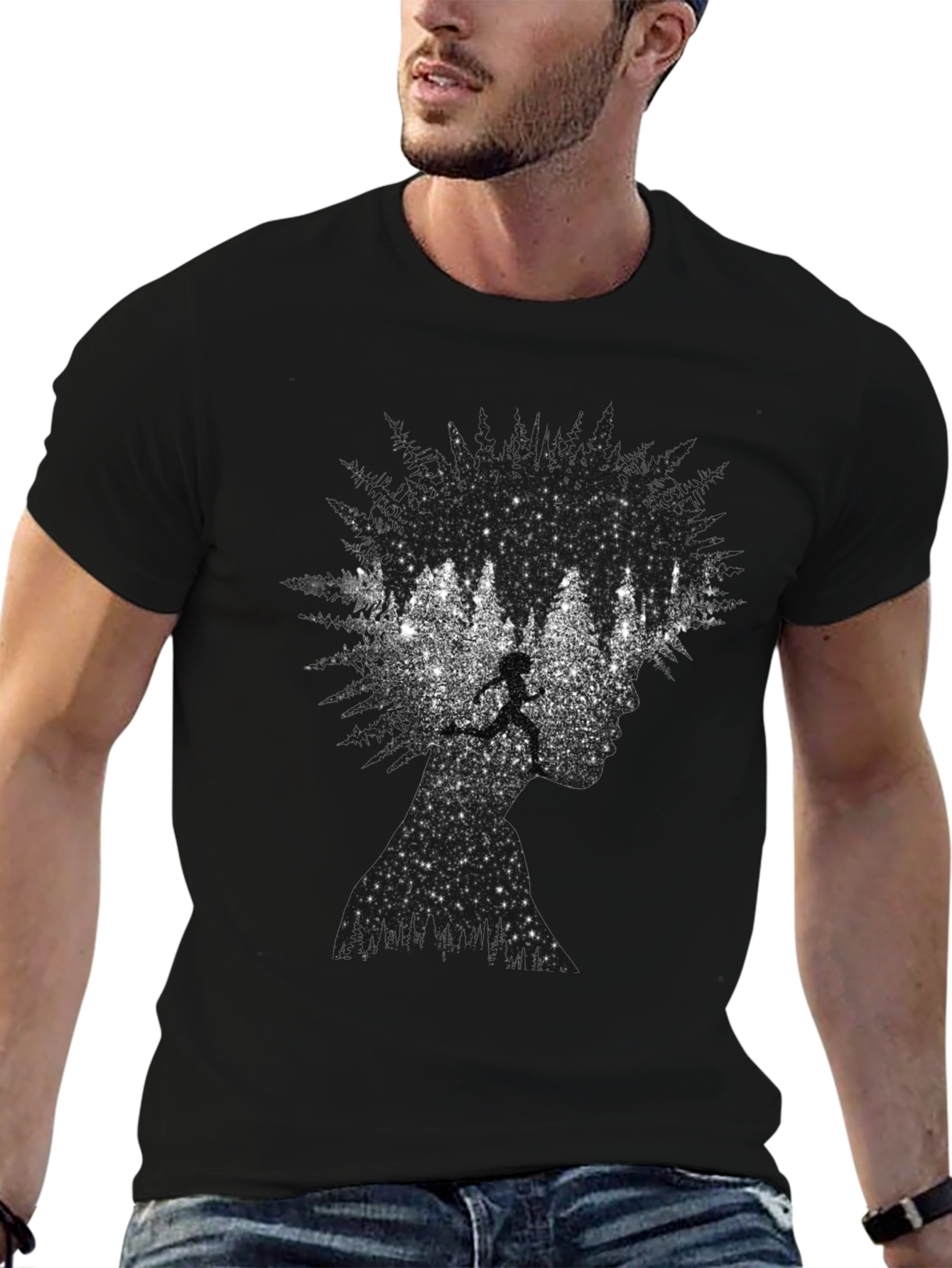 Black Silhouette Forest Run Black Tee view 6