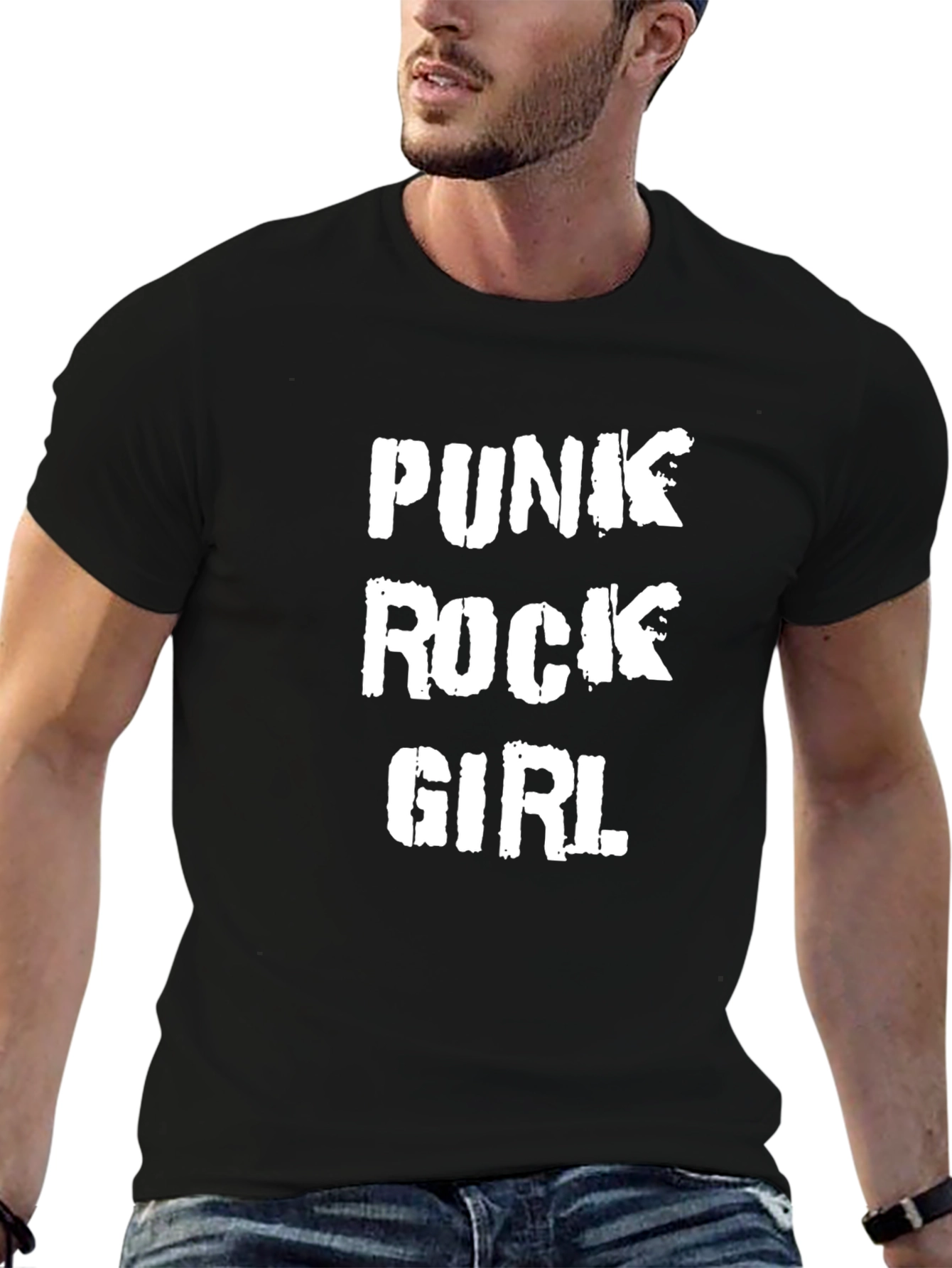 Black Punk Rock Girl Black T-Shirt view 6