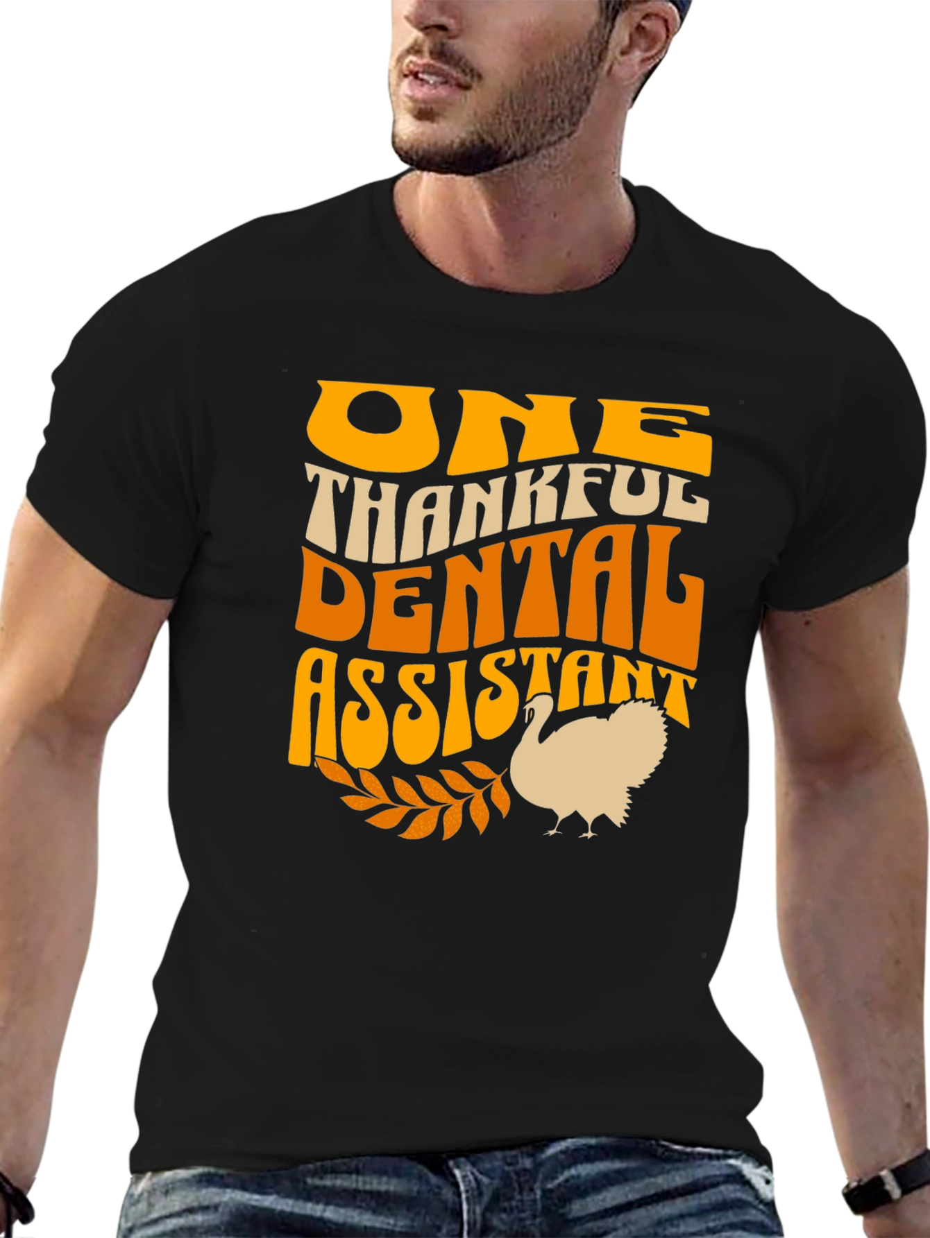 Black Thankful Dental Assistant T-Shirt view 6
