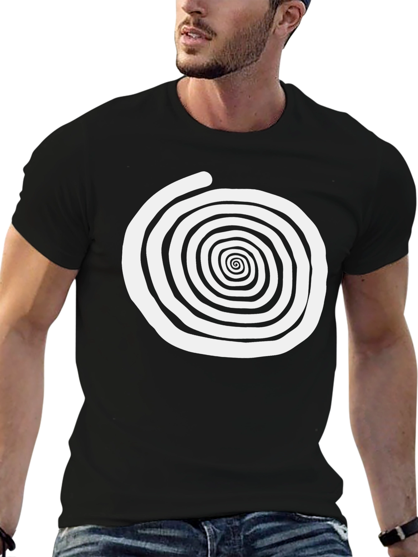 Black Spiral Graphic Tee - Unique Design, Comfortable Fit view 6