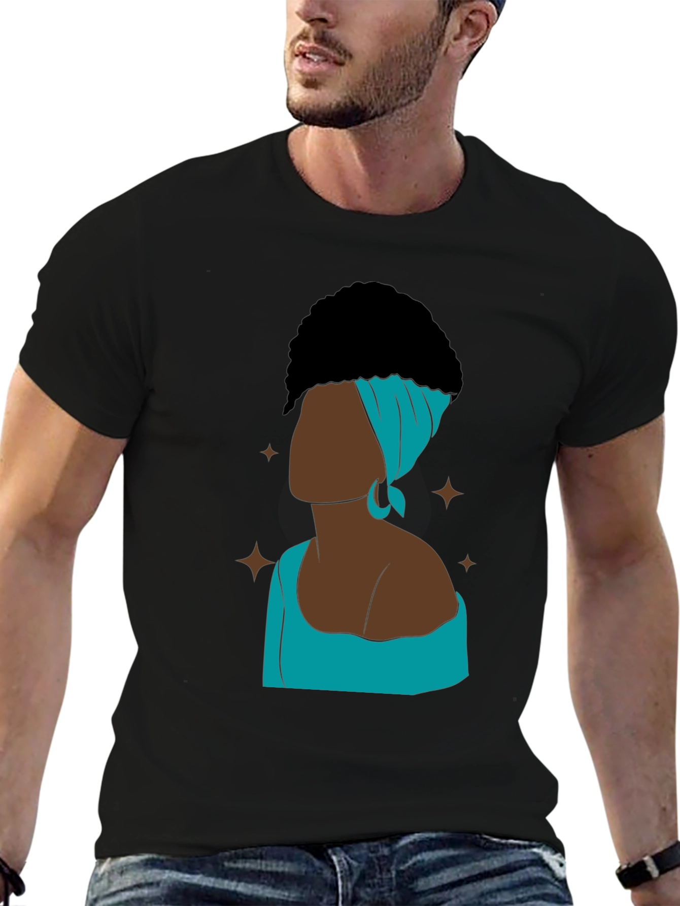 Black Elegant Afro Woman Graphic T-Shirt view 6