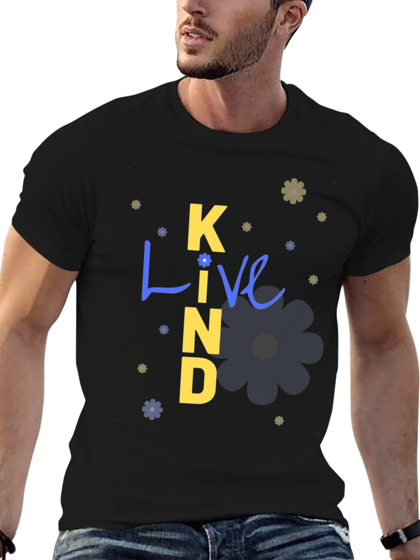 Black Live Kind T-Shirt - Positive Message Tee view 6
