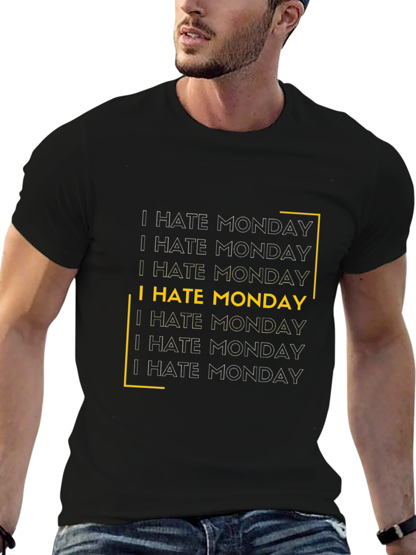 Black I Hate Monday Graphic Tee - Black view 6