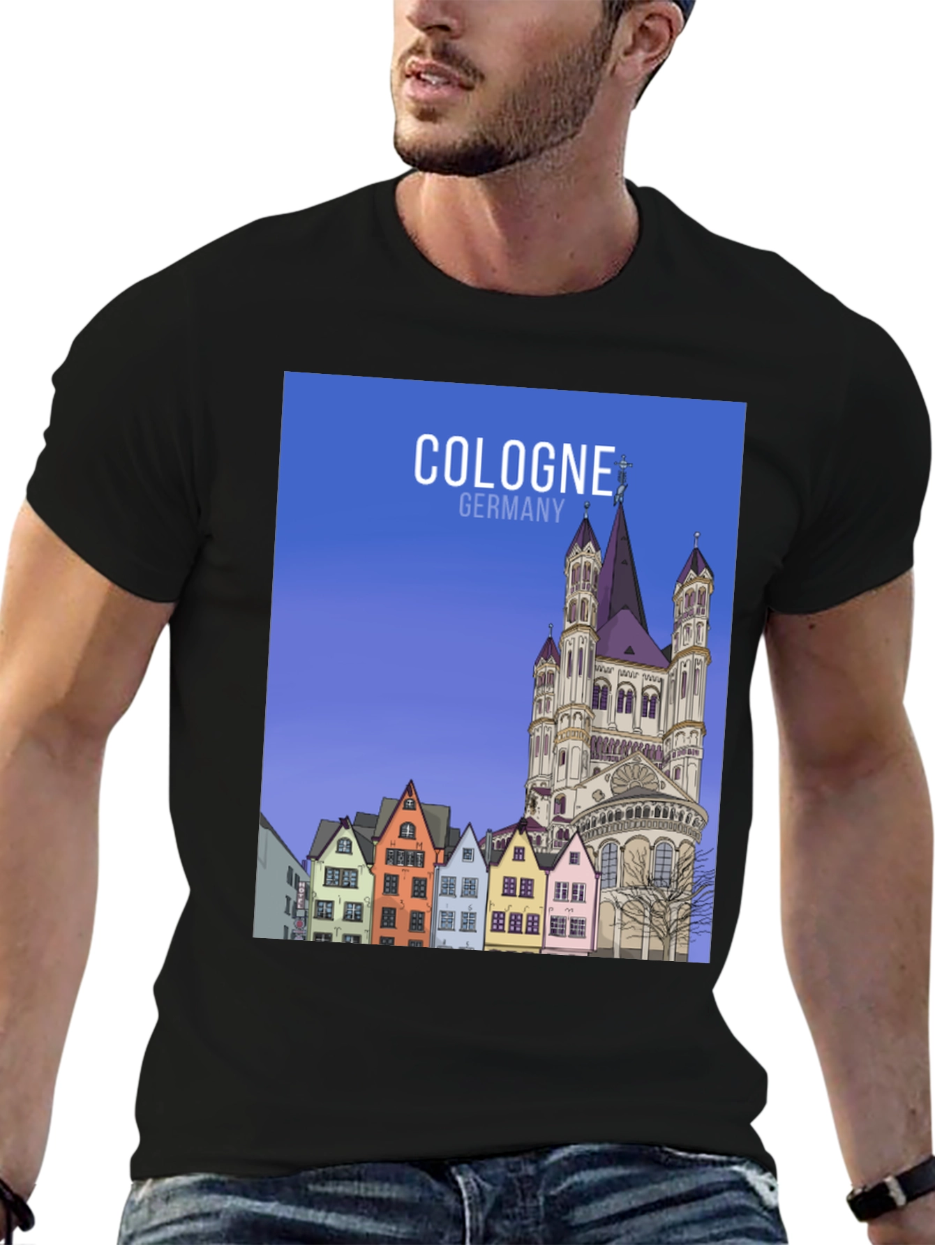 Cologne Germany Tee - Cityscape Graphic T-Shirt - 6