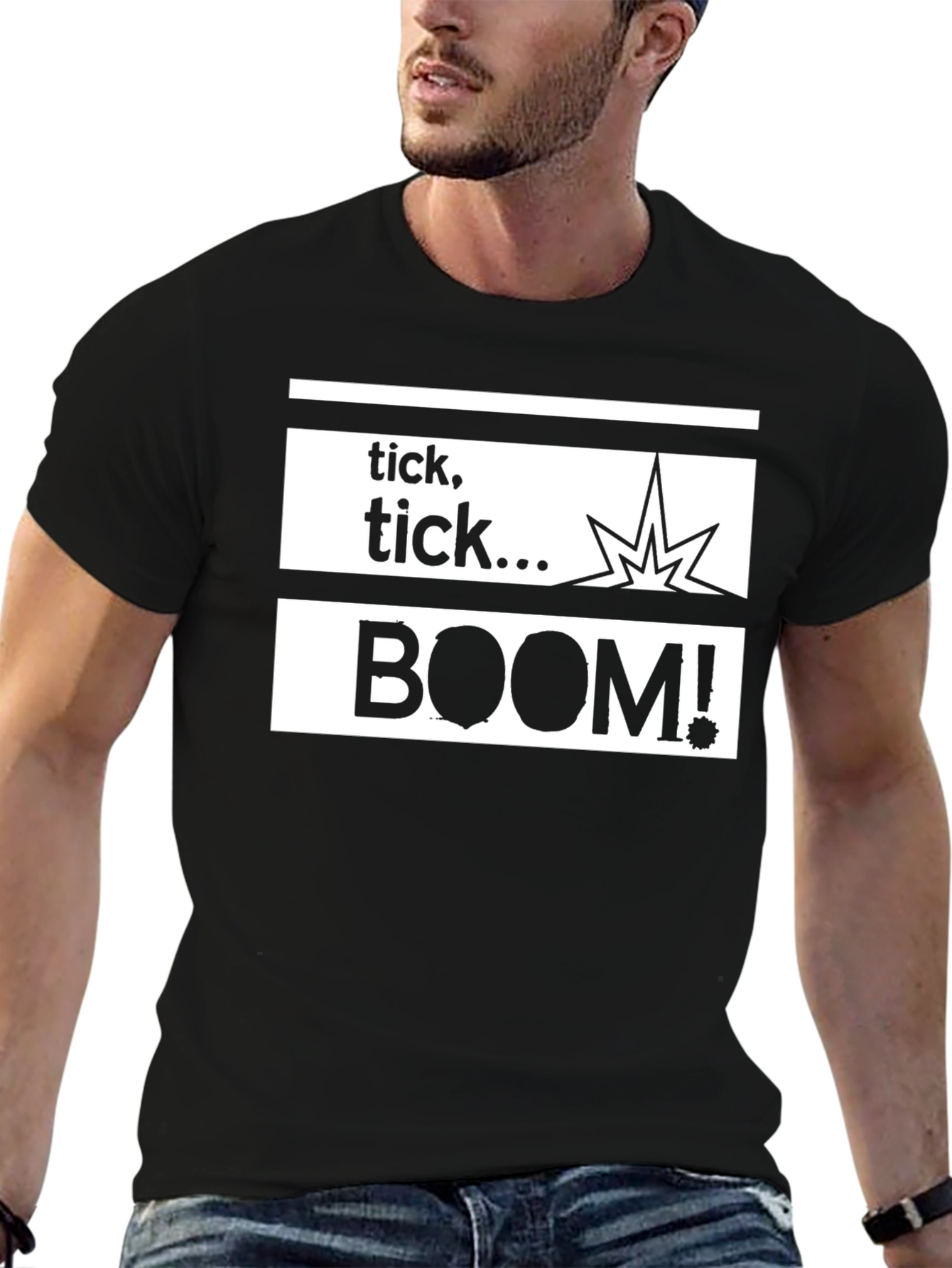 Black Tick Tick Boom Graphic T-Shirt view 6