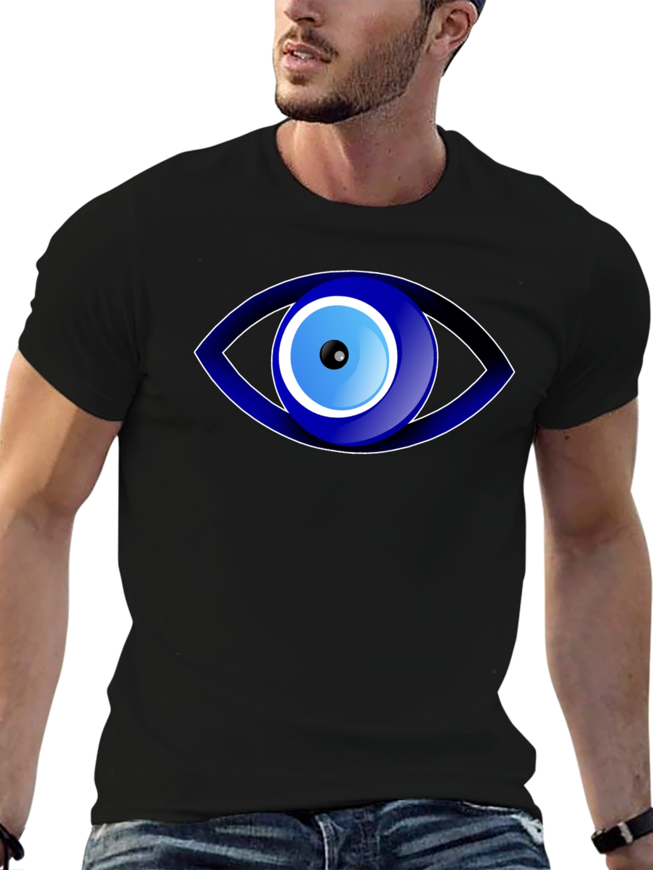 Black Evil Eye Graphic T-Shirt - Protection Amulet Tee view 6