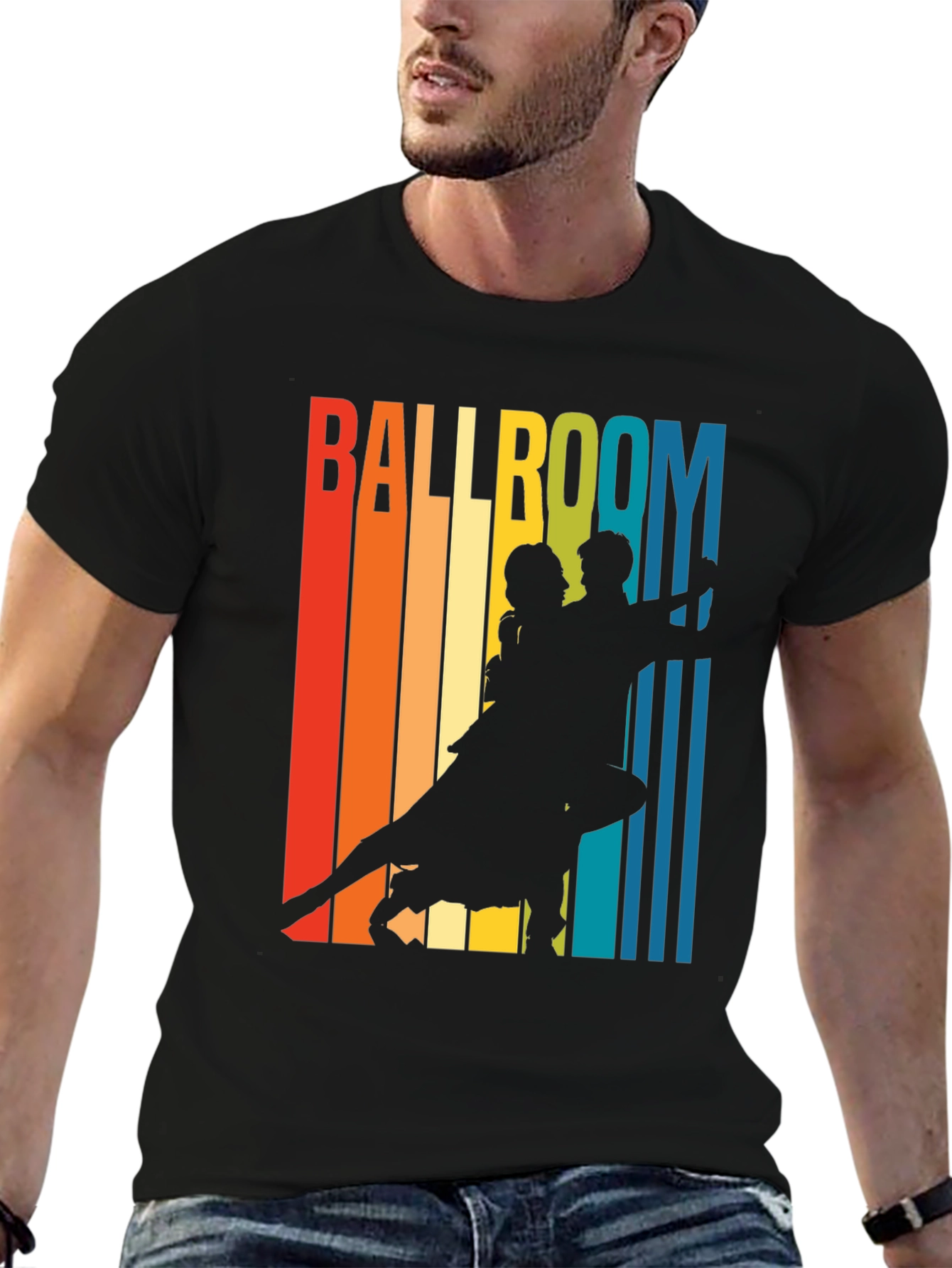 Black Retro Ballroom Dance T-Shirt view 6