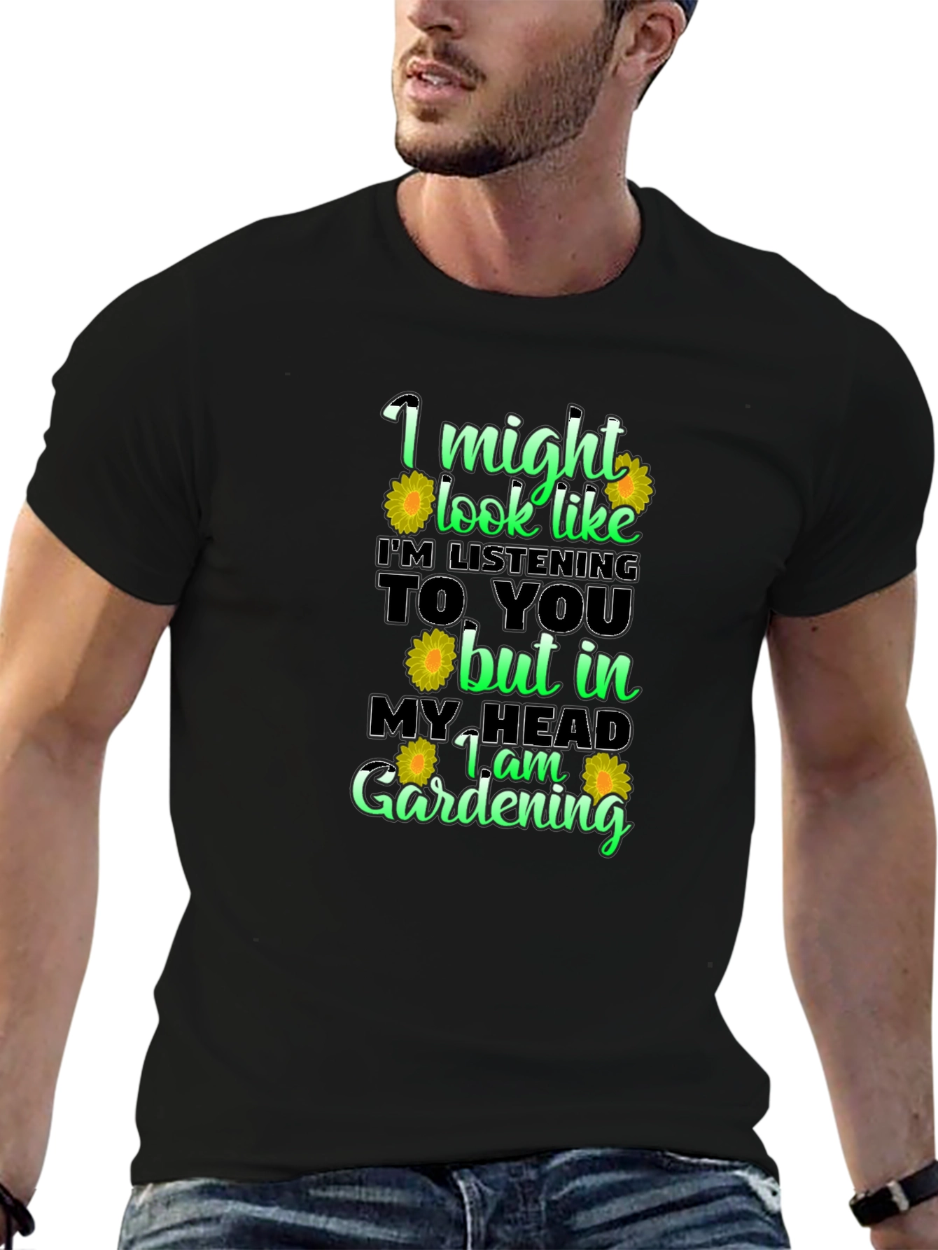 Black Gardening Mind T-Shirt Funny Gardener Tee view 6