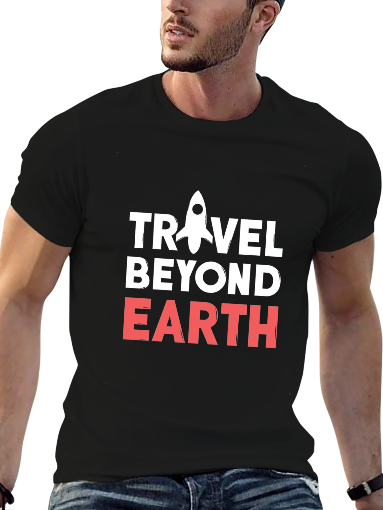 Black Travel Beyond Earth Graphic Tee view 6