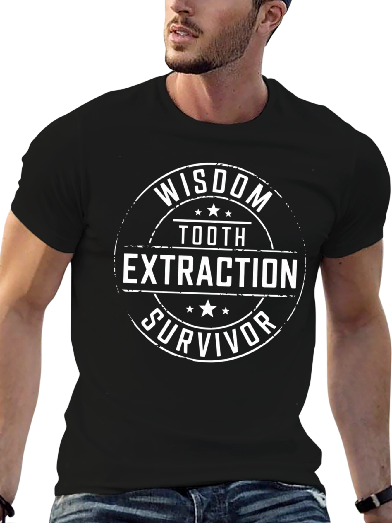 Black Wisdom Tooth Extraction Survivor Graphic Tee view 6