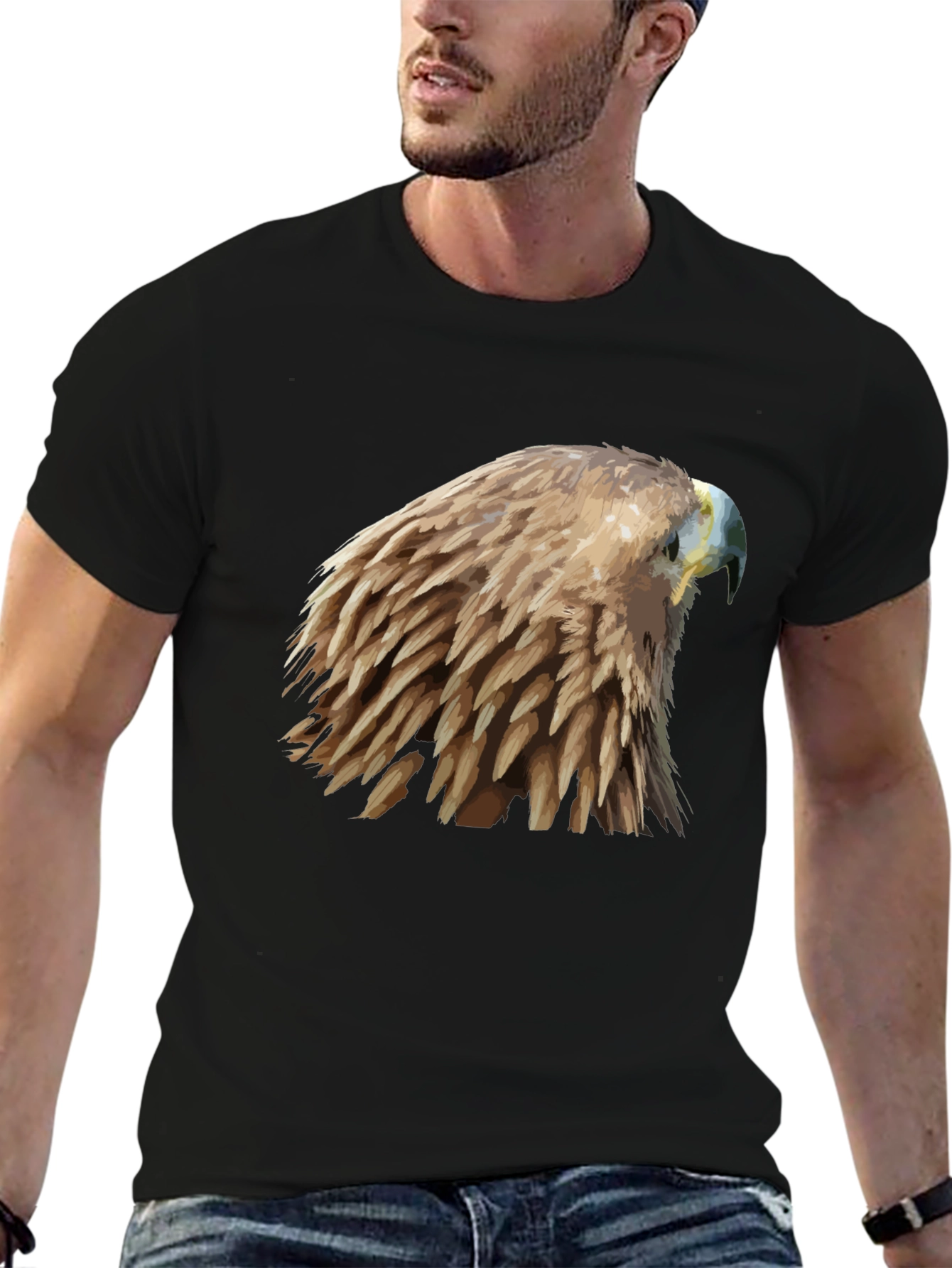 Black Eagle Graphic T-Shirt - Unique Bird Design view 6